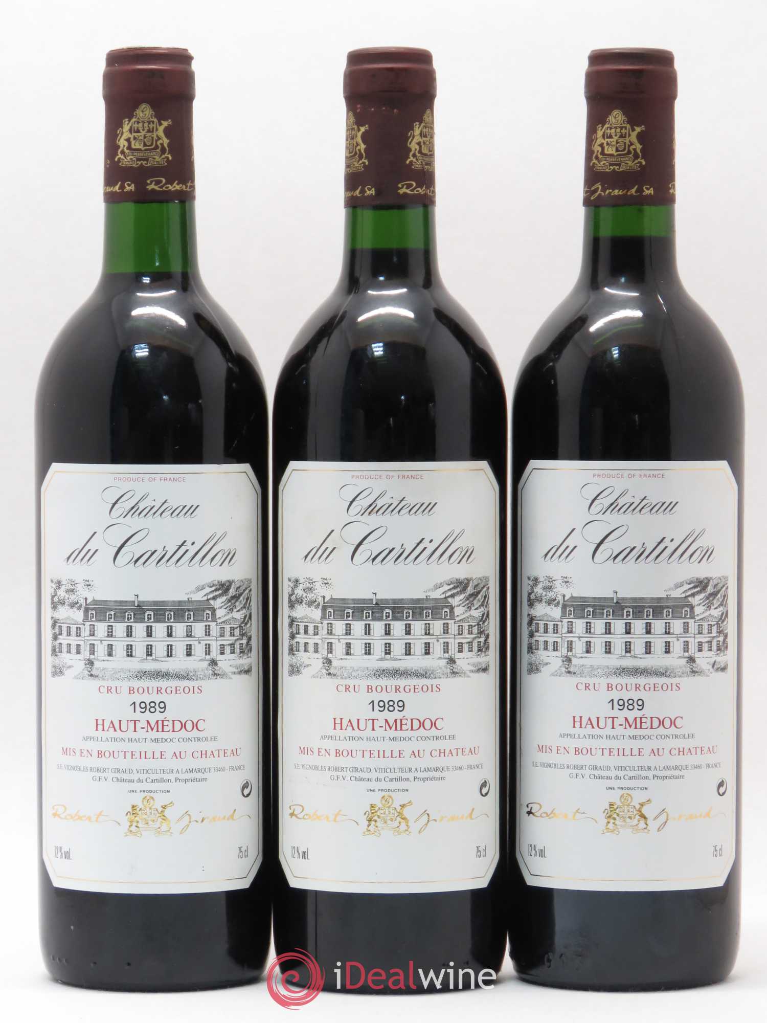 Haut Médoc Château du Cartillon (sans prix de réserve) 1989 - Posten von 3 Flaschen - 0