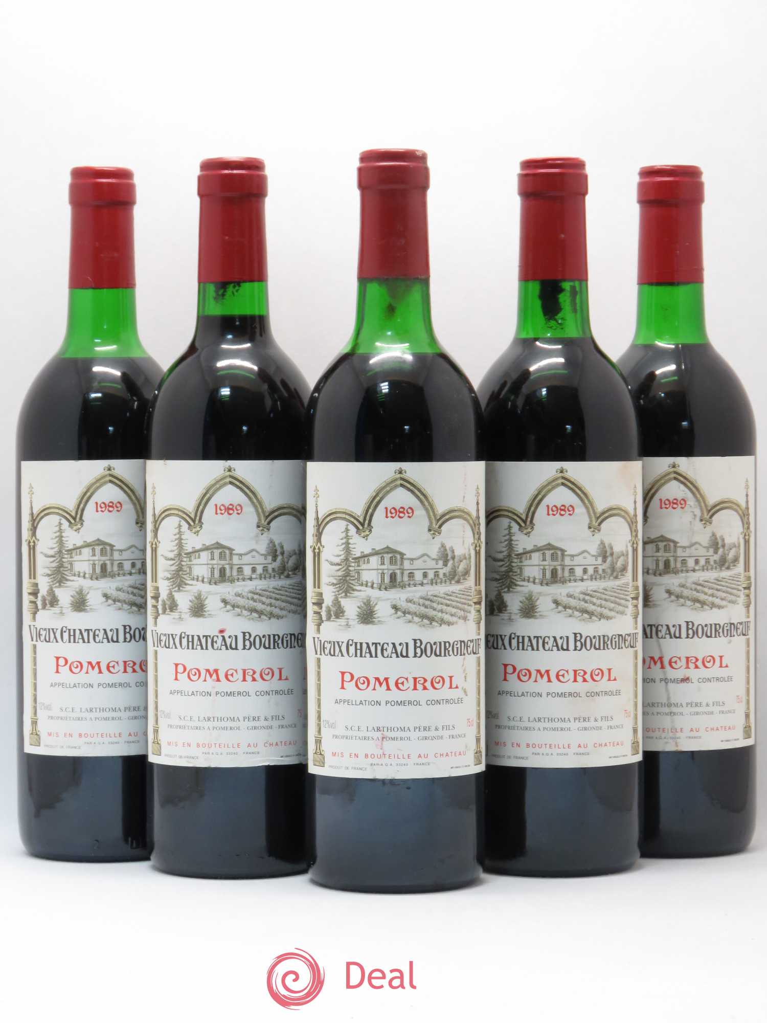 Vieux Château Bourgneuf (sans prix de réserve) 1989 - Lot de 5 bouteilles - 0