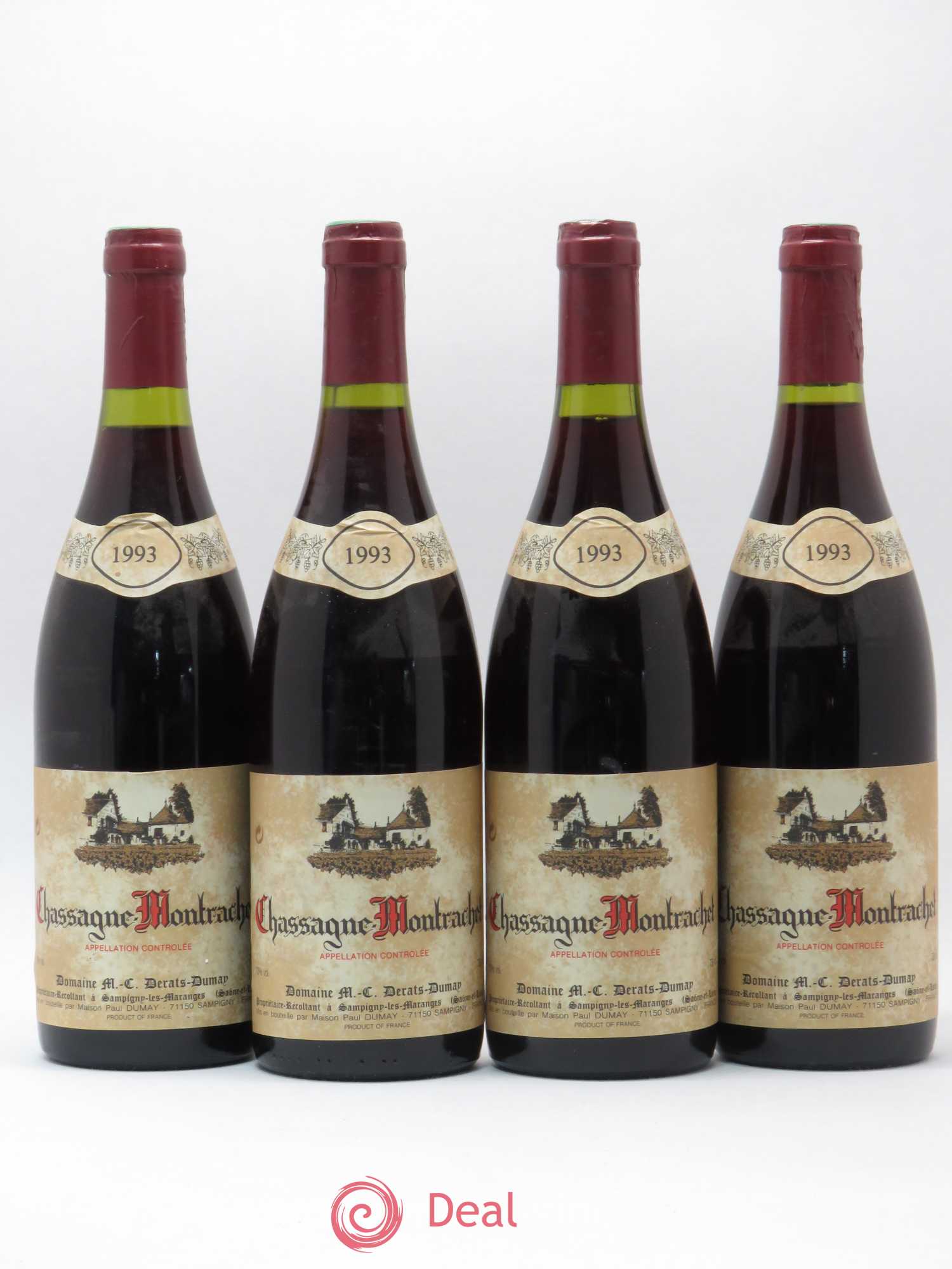 Chassagne-Montrachet Domaine Derats Dumay (sans prix de réserve) 1993 - Posten von 4 Flaschen - 0