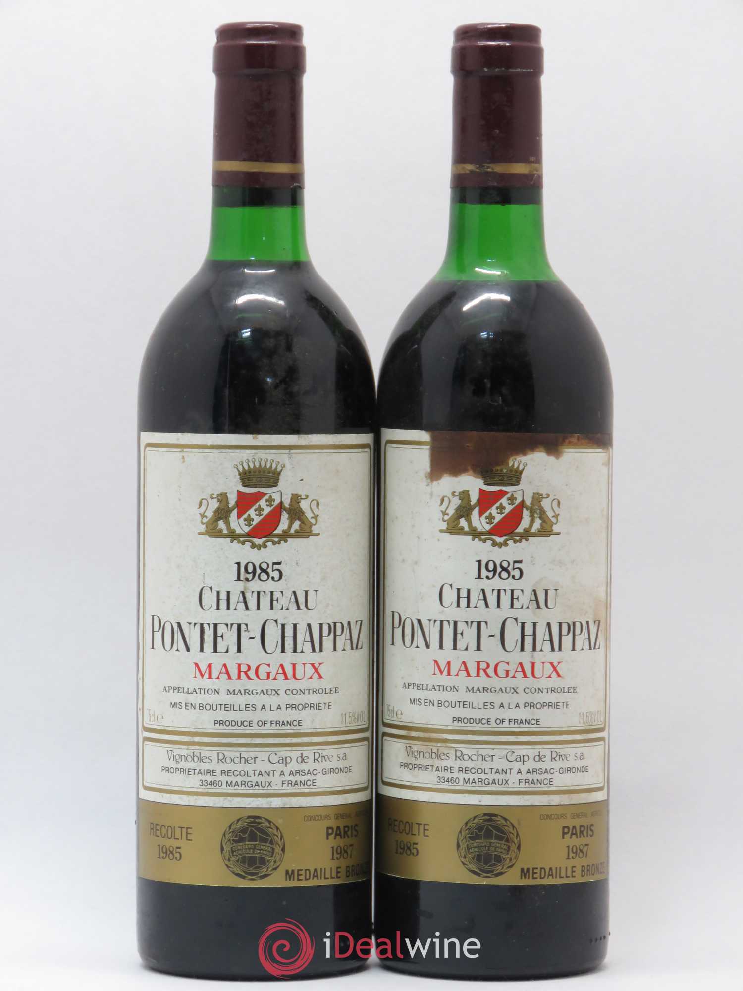 Château Pontet Chappaz Cru Bourgeois 1985 - Lot de 2 bouteilles - 0