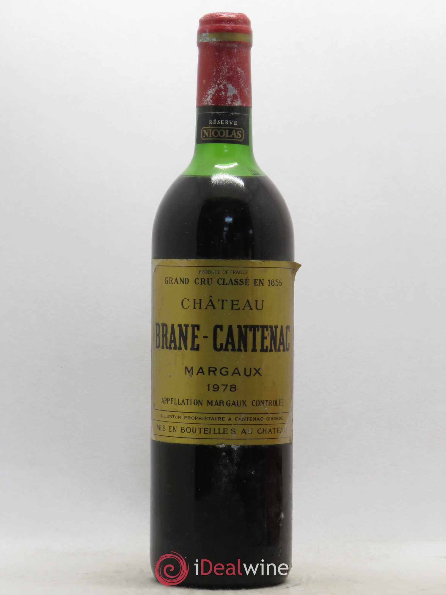 Château Brane Cantenac 2ème Grand Cru Classé 1978 - Lot de 1 bouteille - 0