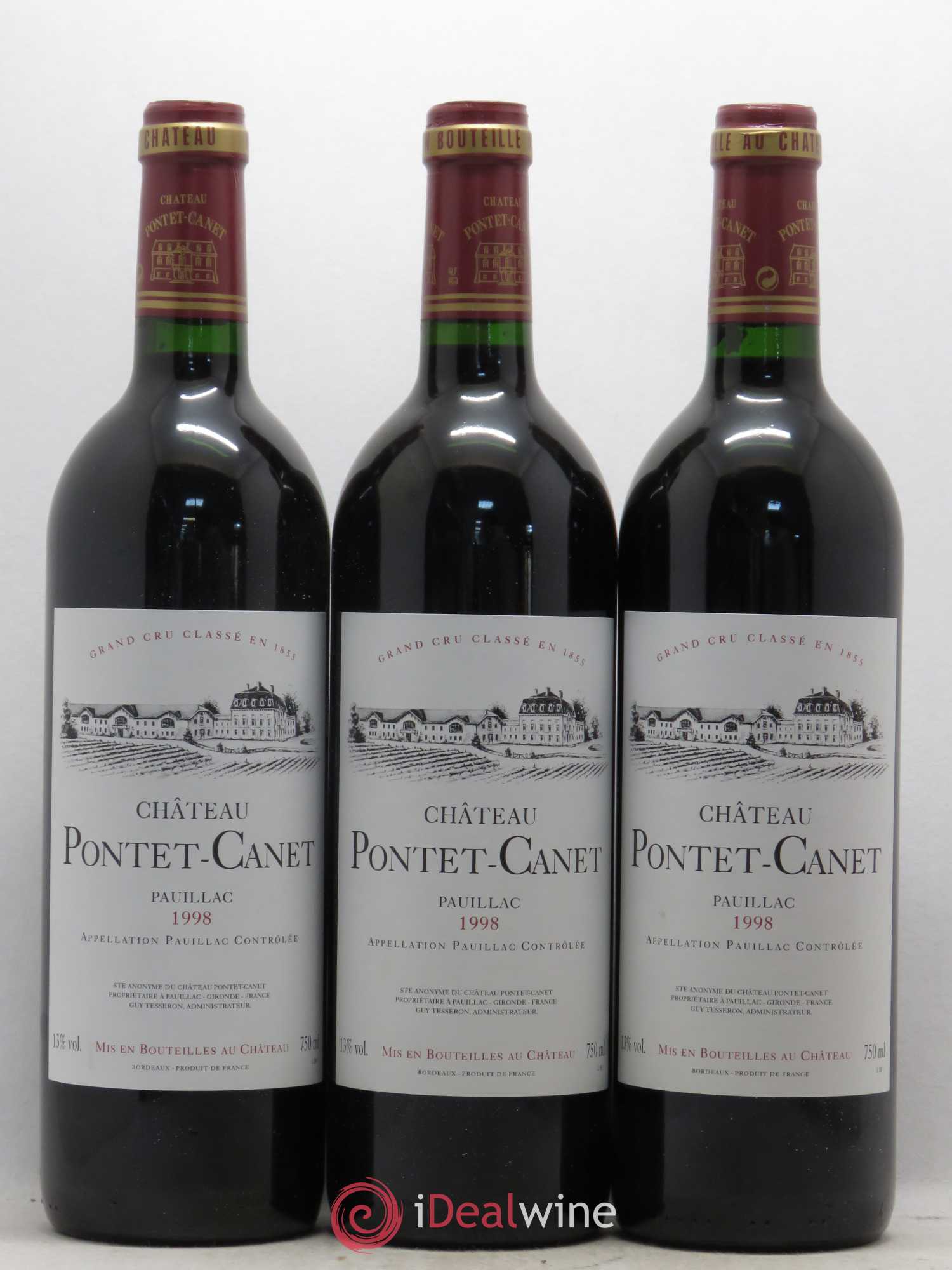 Château Pontet Canet 5ème Grand Cru Classé 1998 - Lot de 12 bouteilles - 3