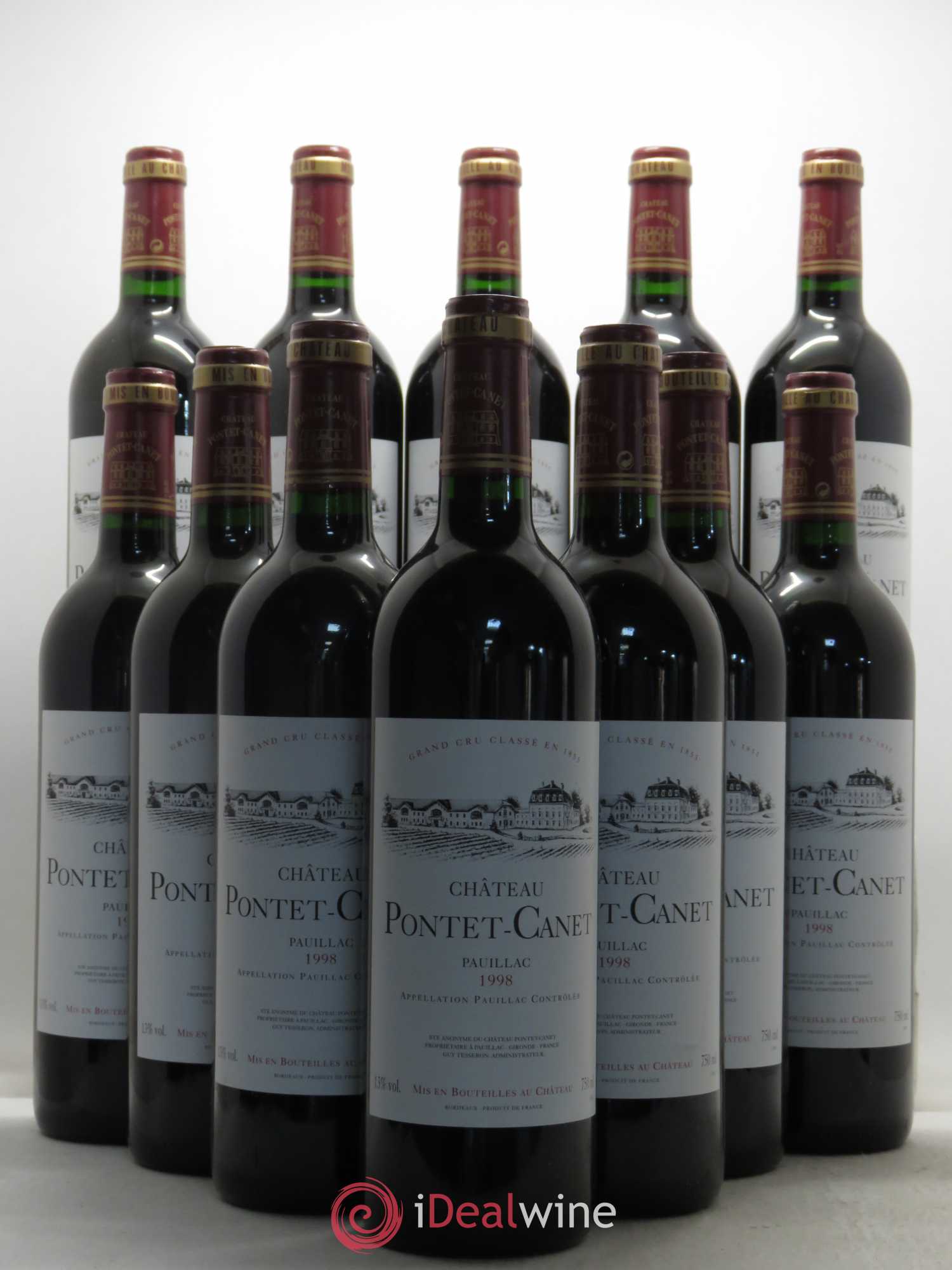 Château Pontet Canet 5ème Grand Cru Classé 1998 - Lot de 12 bouteilles - 0