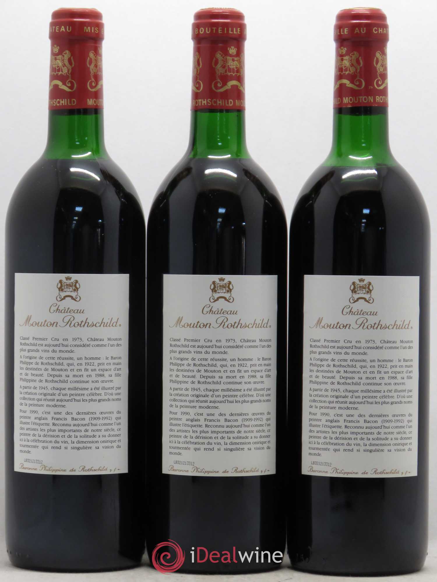 Château Mouton Rothschild 1er Grand Cru Classé 1990 - Lot de 12 bouteilles - 8