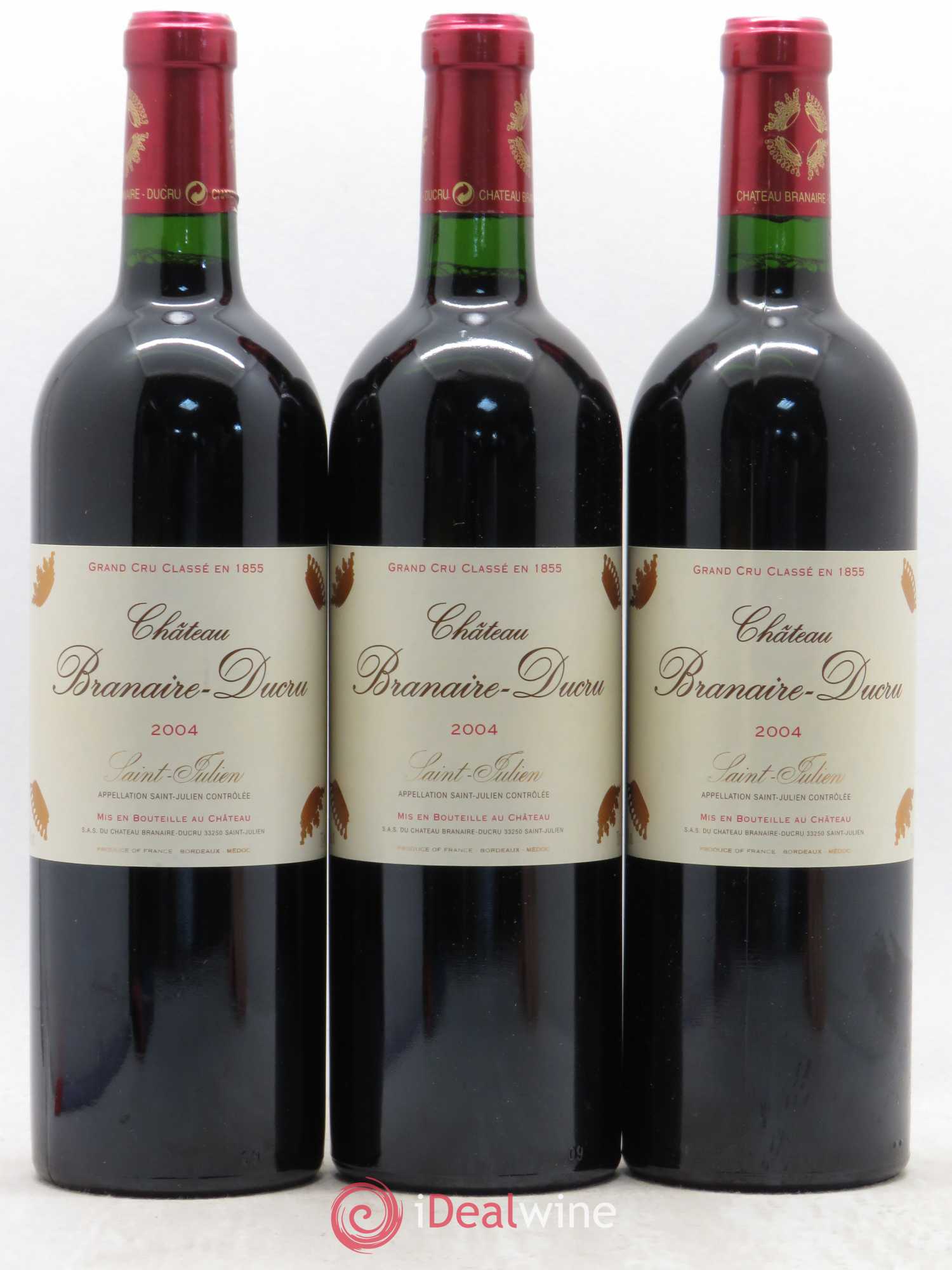 Château Branaire Ducru 4ème Grand Cru Classé 2004 - Lot de 3 bouteilles - 0