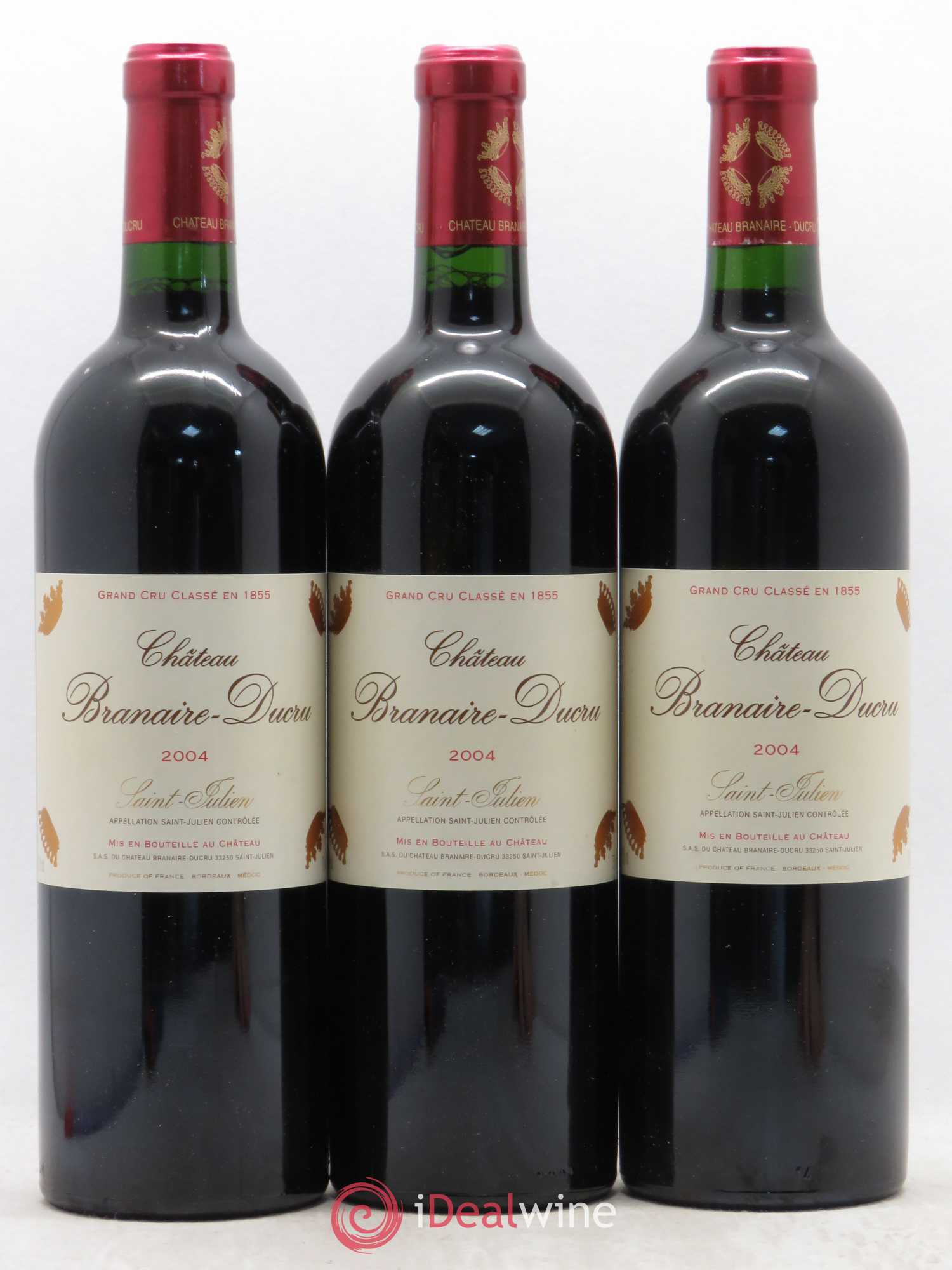 Château Branaire Ducru 4ème Grand Cru Classé 2004 - Lot de 3 bouteilles - 0