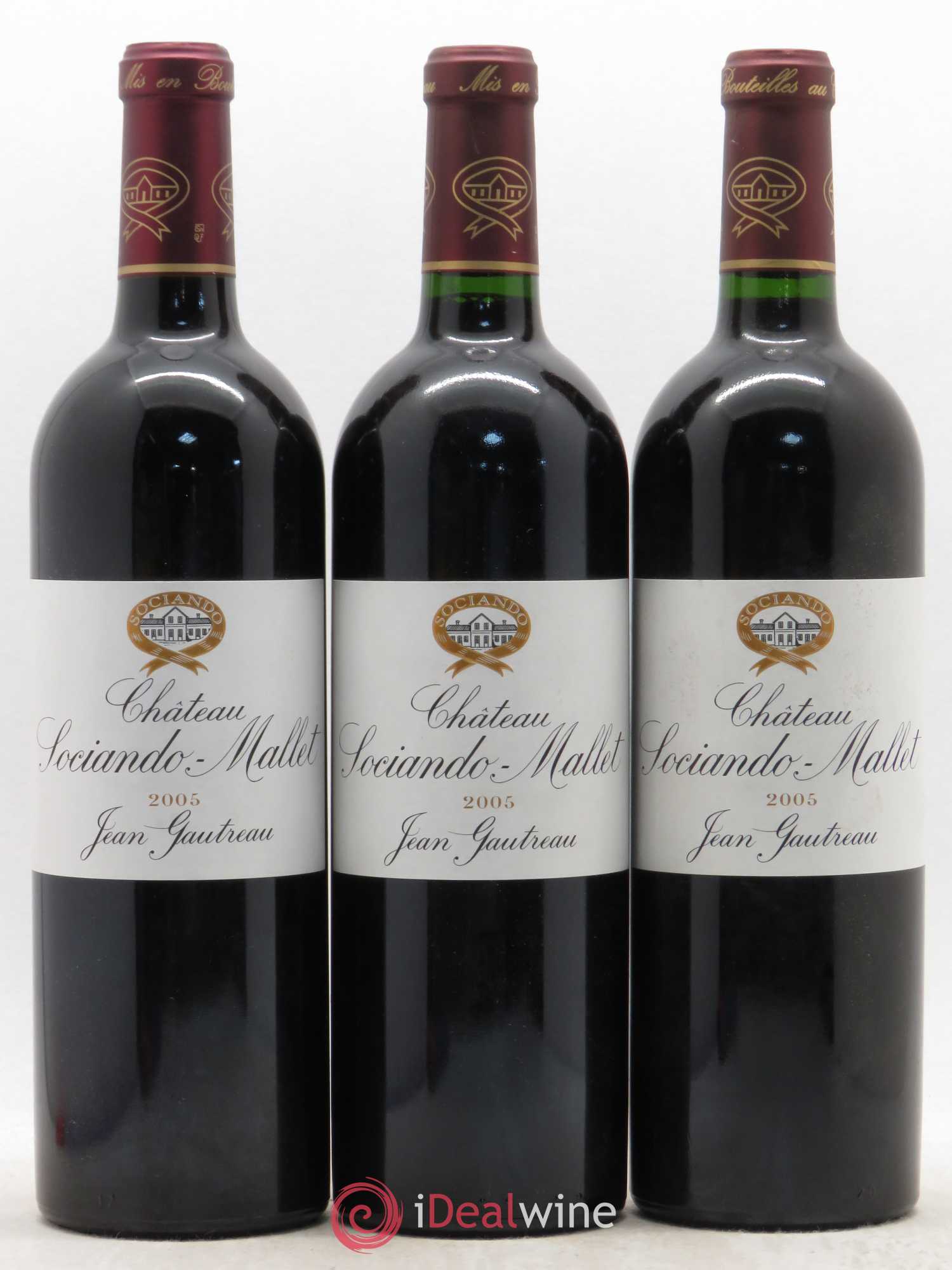Château Sociando Mallet 2005 - Lot de 3 bouteilles - 0