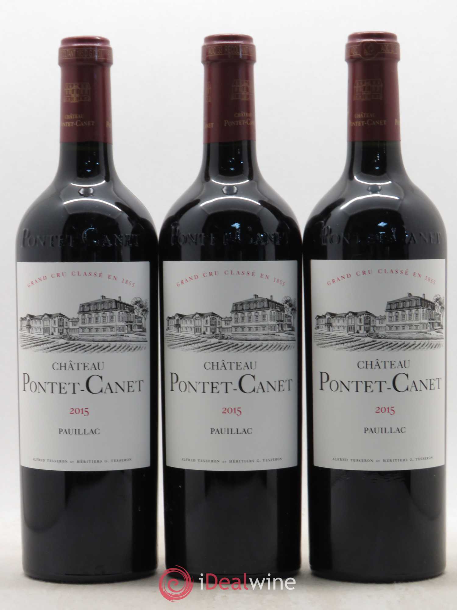 Château Pontet Canet 5ème Grand Cru Classé 2015 - Lot de 3 bouteilles - 0