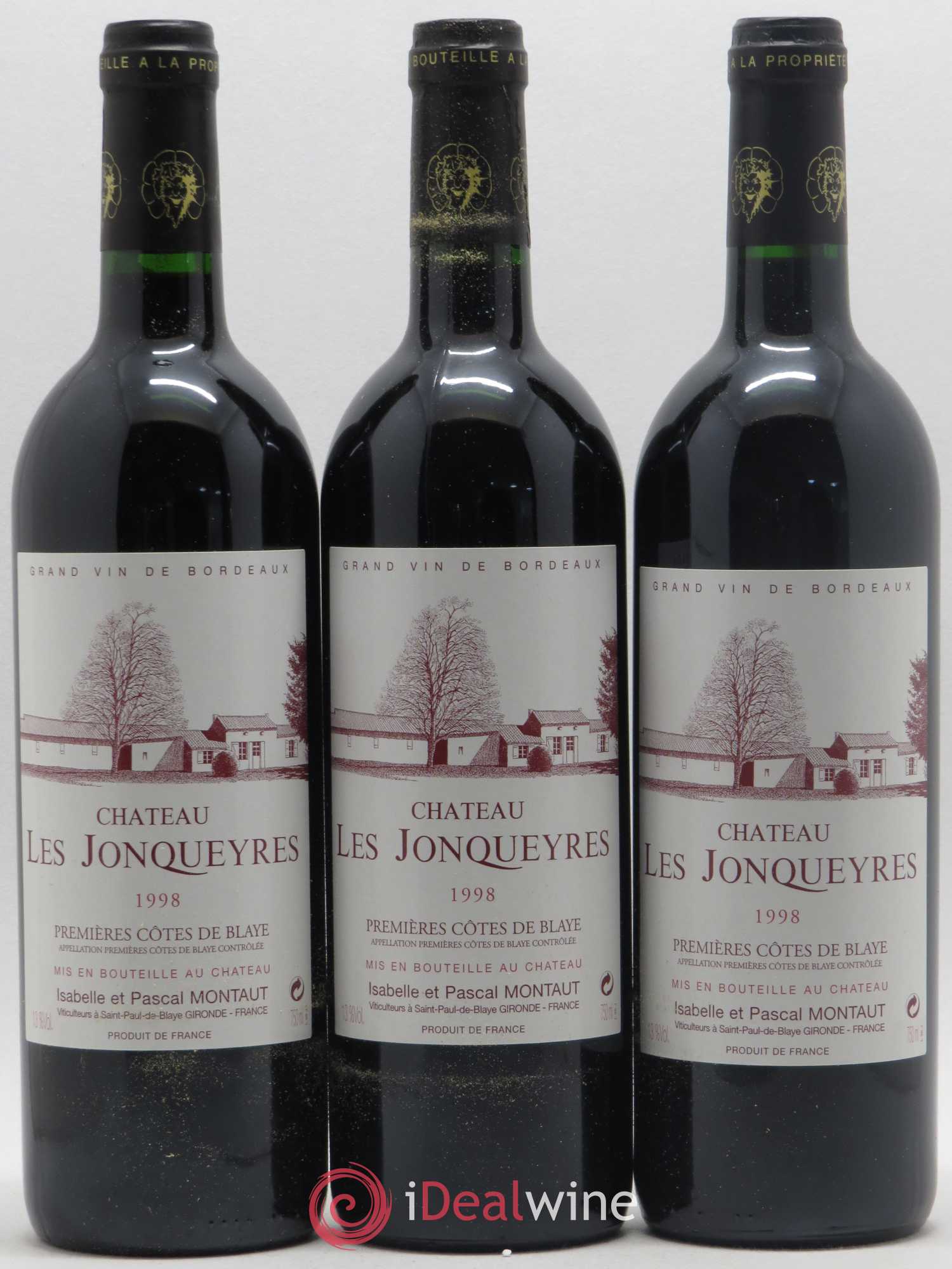 Château les Jonqueyres 1998 - Lot de 3 bouteilles - 0