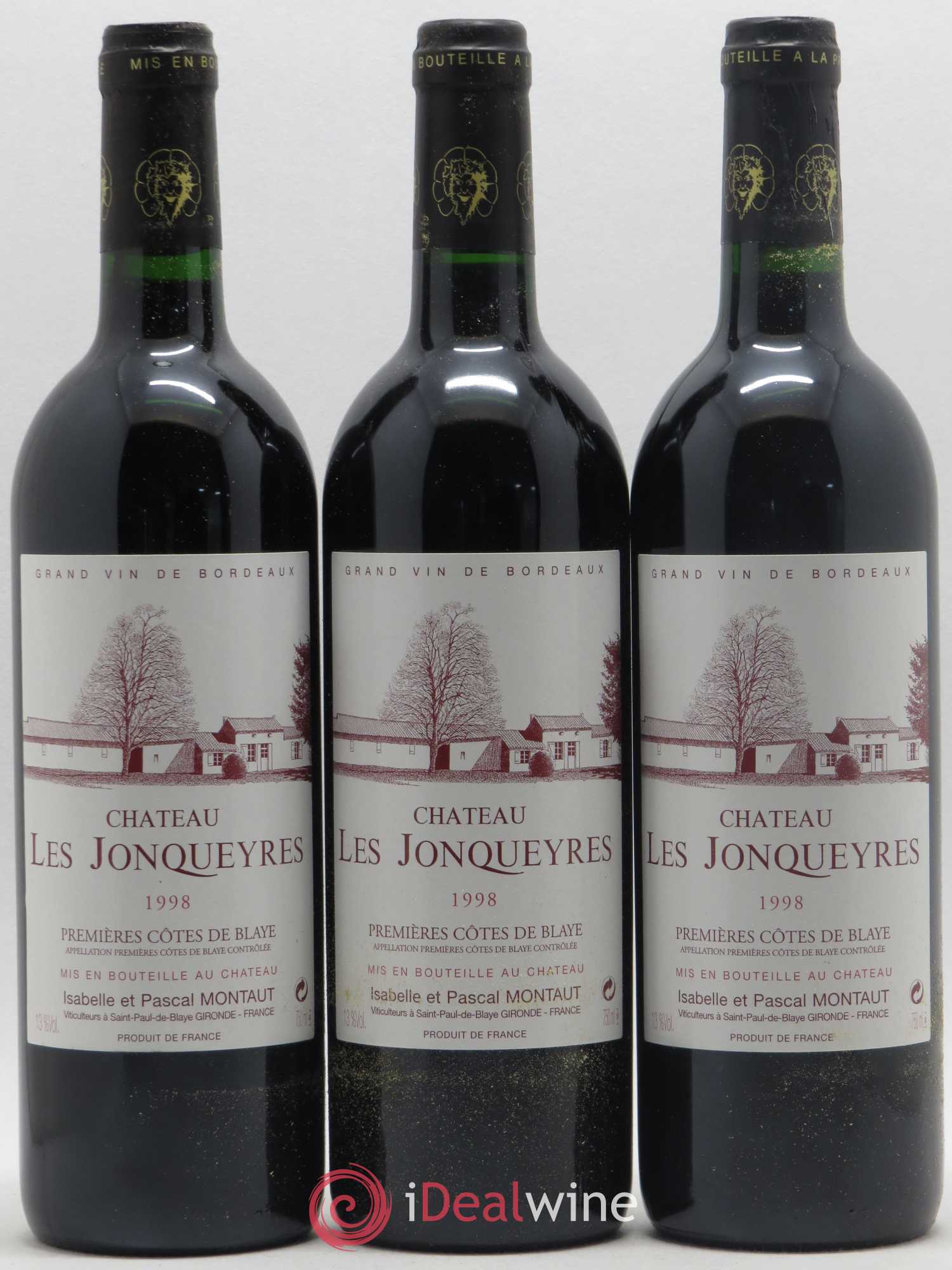 Château les Jonqueyres 1998 - Lot de 3 bouteilles - 0