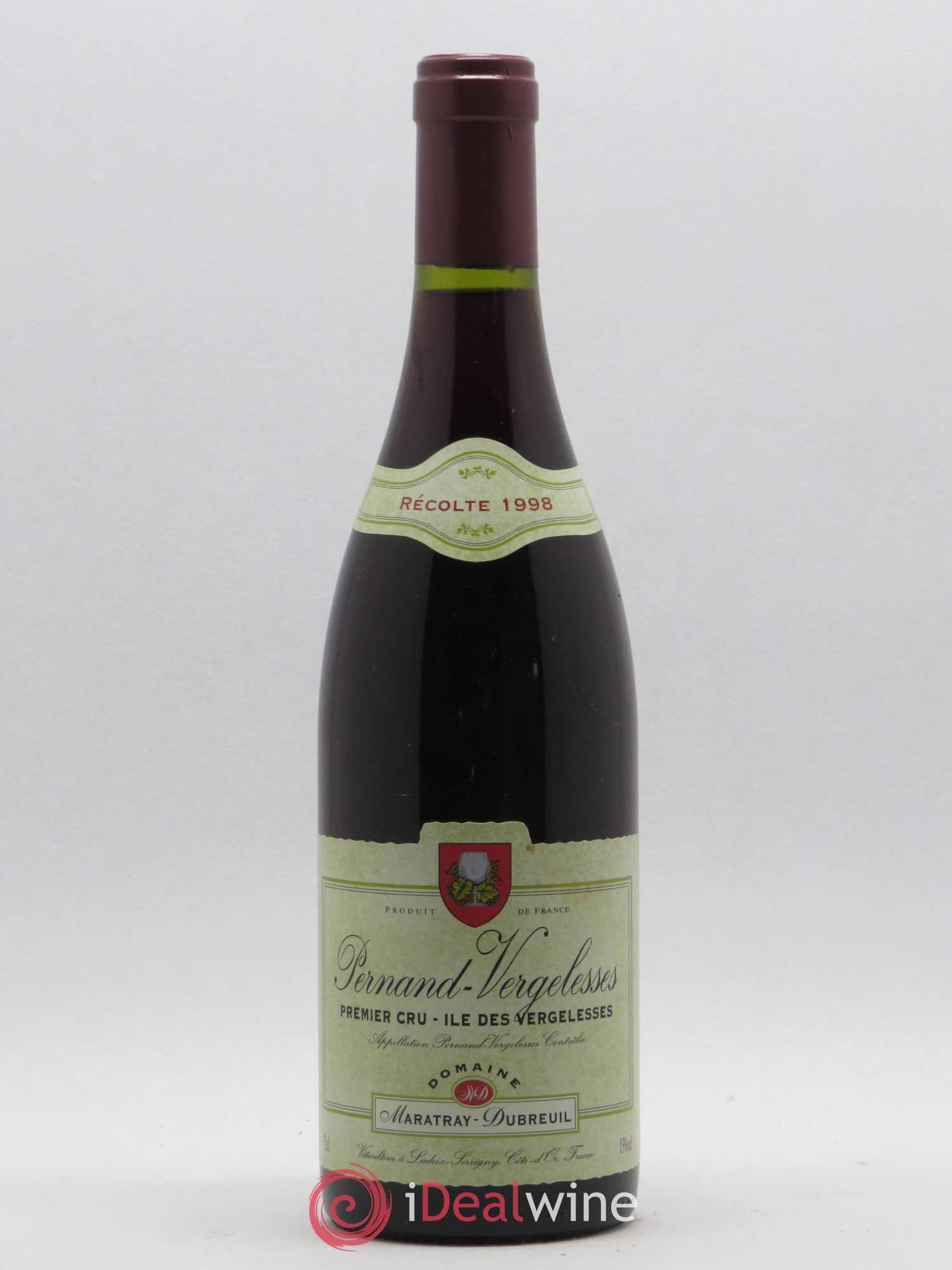 Pernand-Vergelesses 1er Cru Île des vergelesses Maratray Dubreuil 1998 - Posten von 1 Flasche - 0