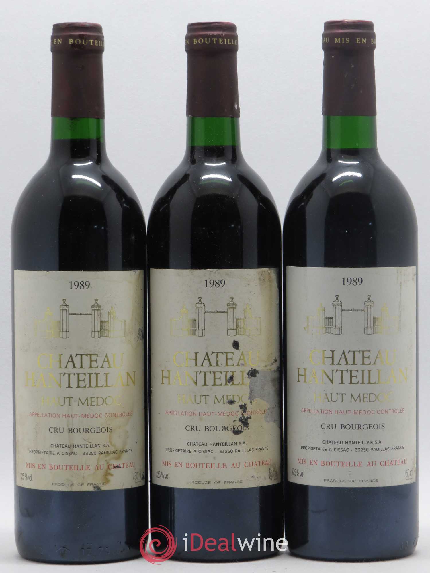 Château Hanteillan Cru Bourgeois 1989 - Lot de 6 bouteilles - 1