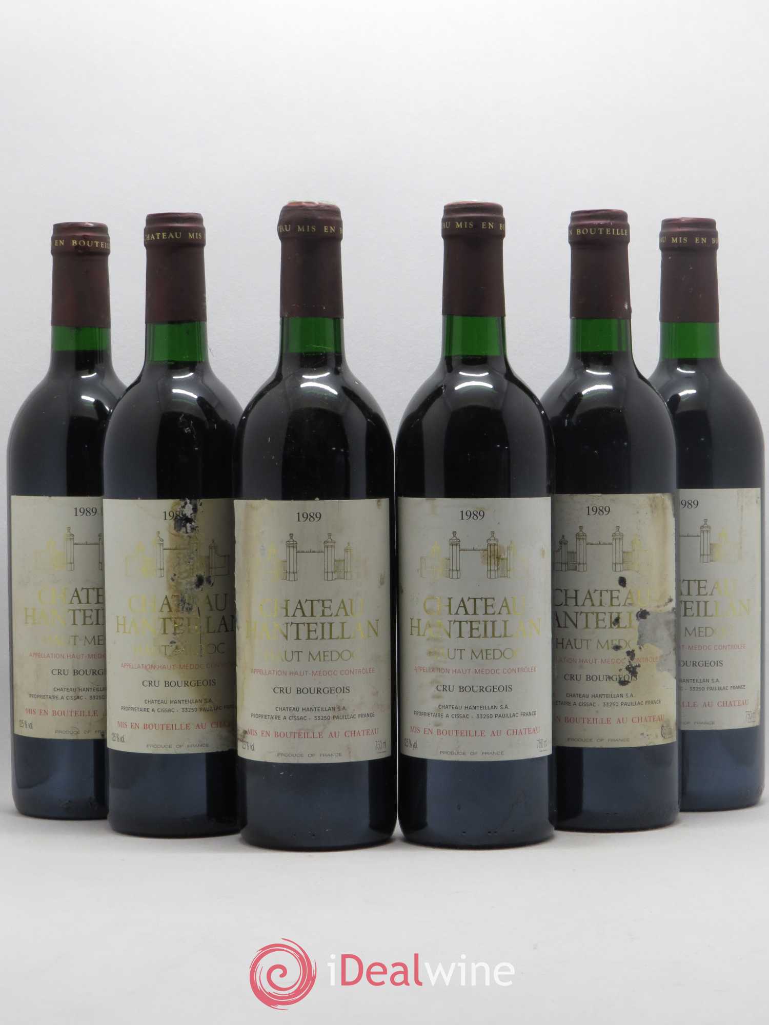 Château Hanteillan Cru Bourgeois 1989 - Lot de 6 bouteilles - 0