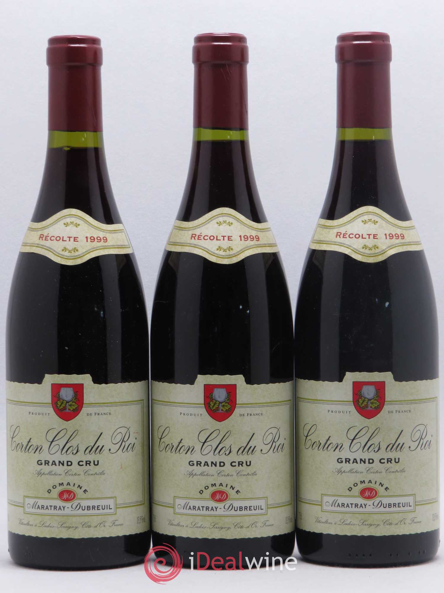 Corton Grand Cru Clos du Roi Maratray Dubreuil 1999 - Posten von 3 Flaschen - 0