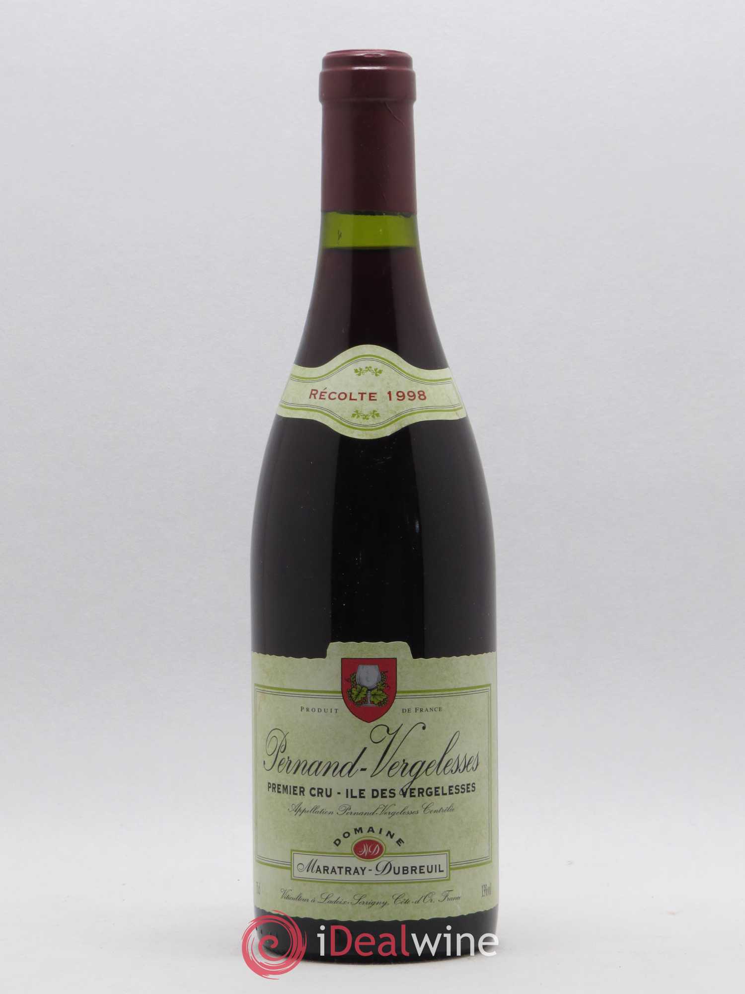Pernand-Vergelesses 1er Cru Île des vergelesses Maratray Dubreuil 1998 - Posten von 1 Flasche - 0
