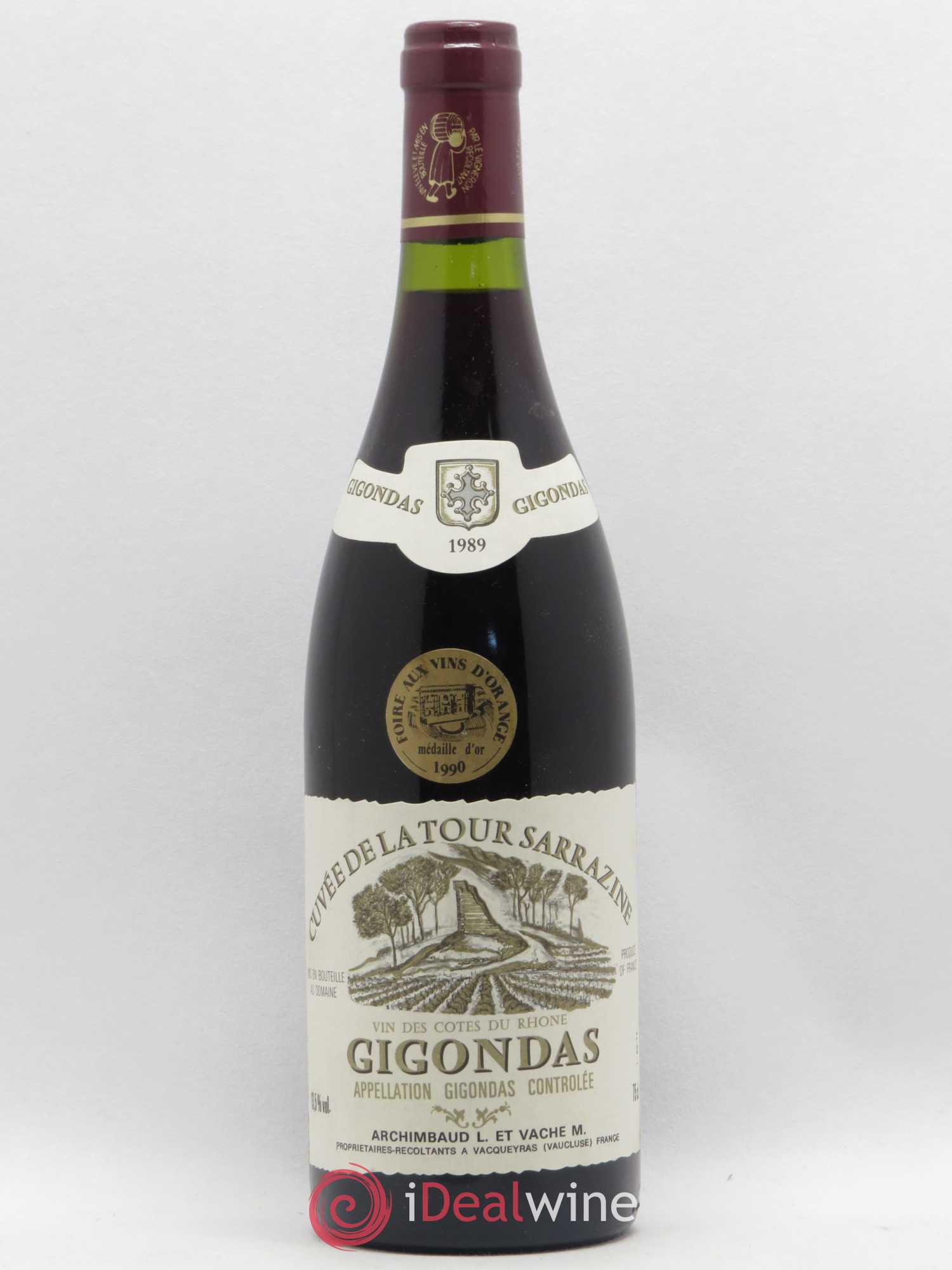 Gigondas cuvée de La Tour Sarrazine Domaine Archimbaud 1989 - Posten von 1 Flasche - 0