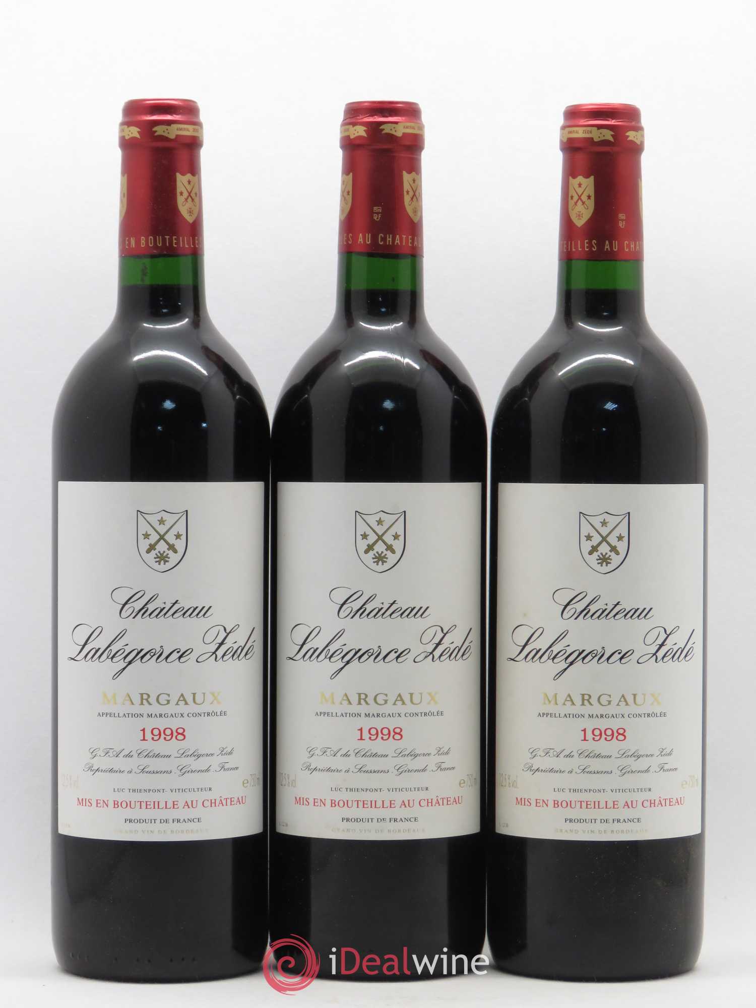 Château Labegorce Zédé Cru Bourgeois 1998 - Lot de 12 bouteilles - 1