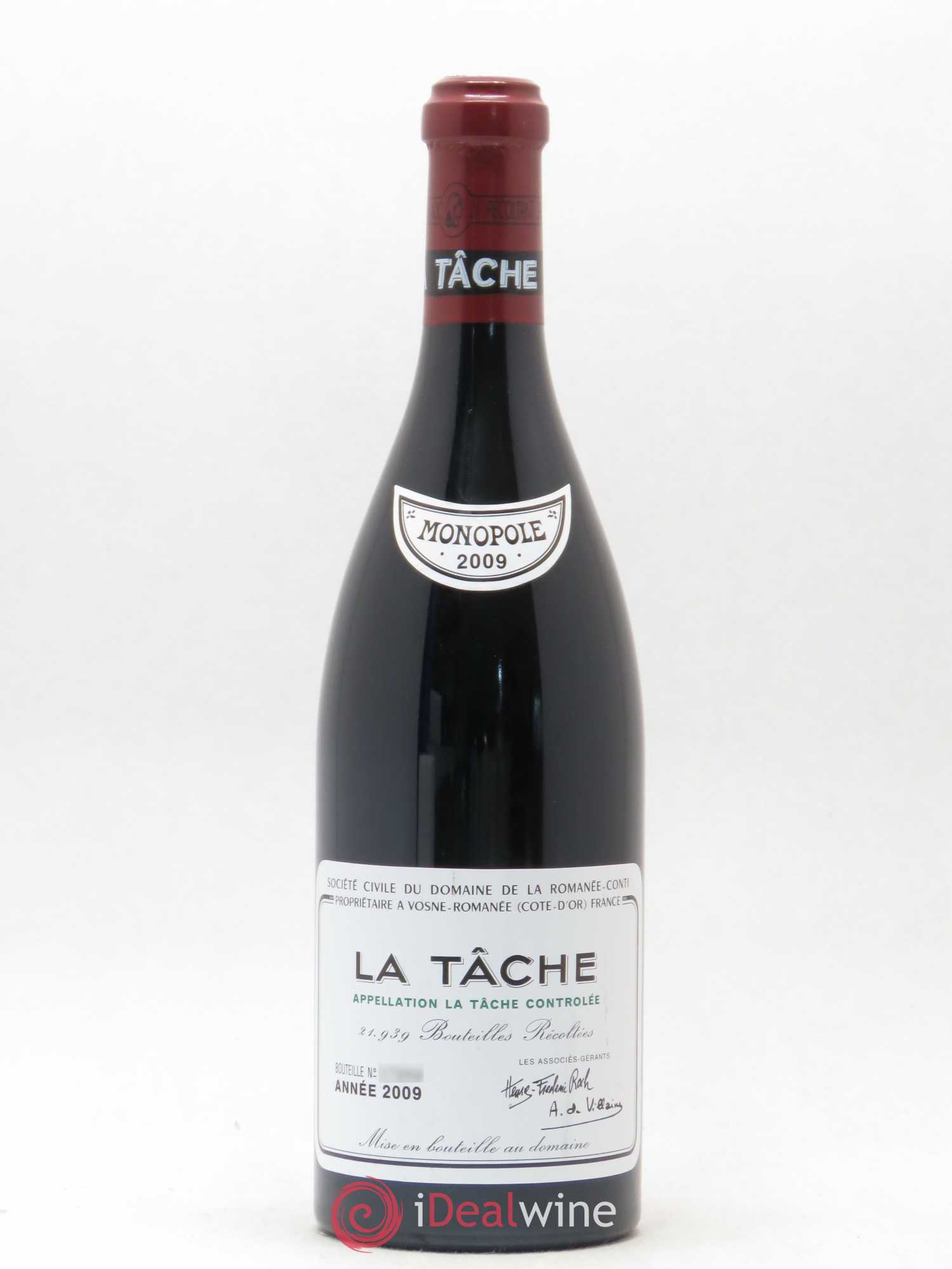 La Tâche Grand Cru Domaine de la Romanée-Conti 2009 - Lot de 1 bouteille - 0