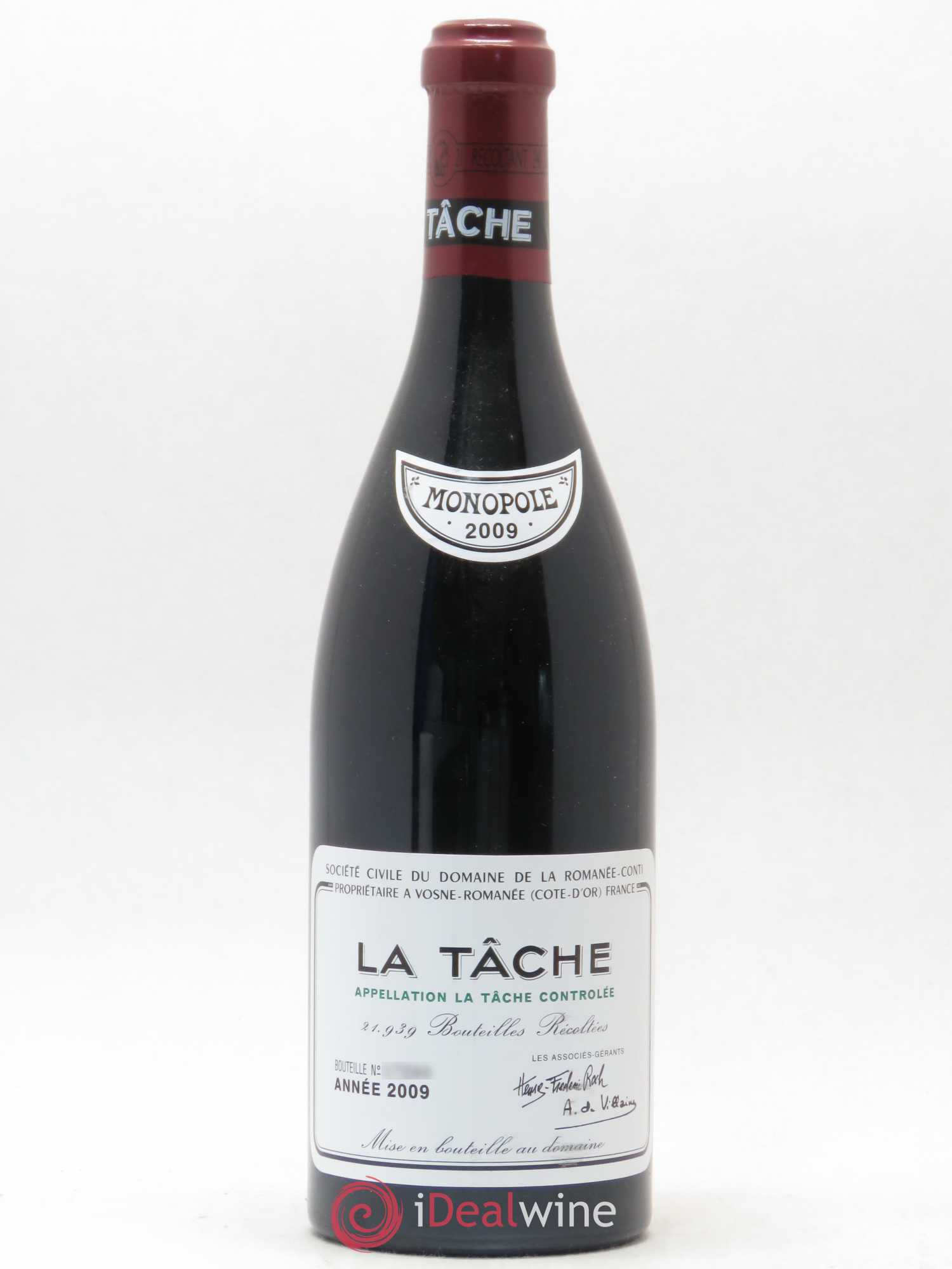 La Tâche Grand Cru Domaine de la Romanée-Conti 2009 - Lot de 1 bouteille - 0