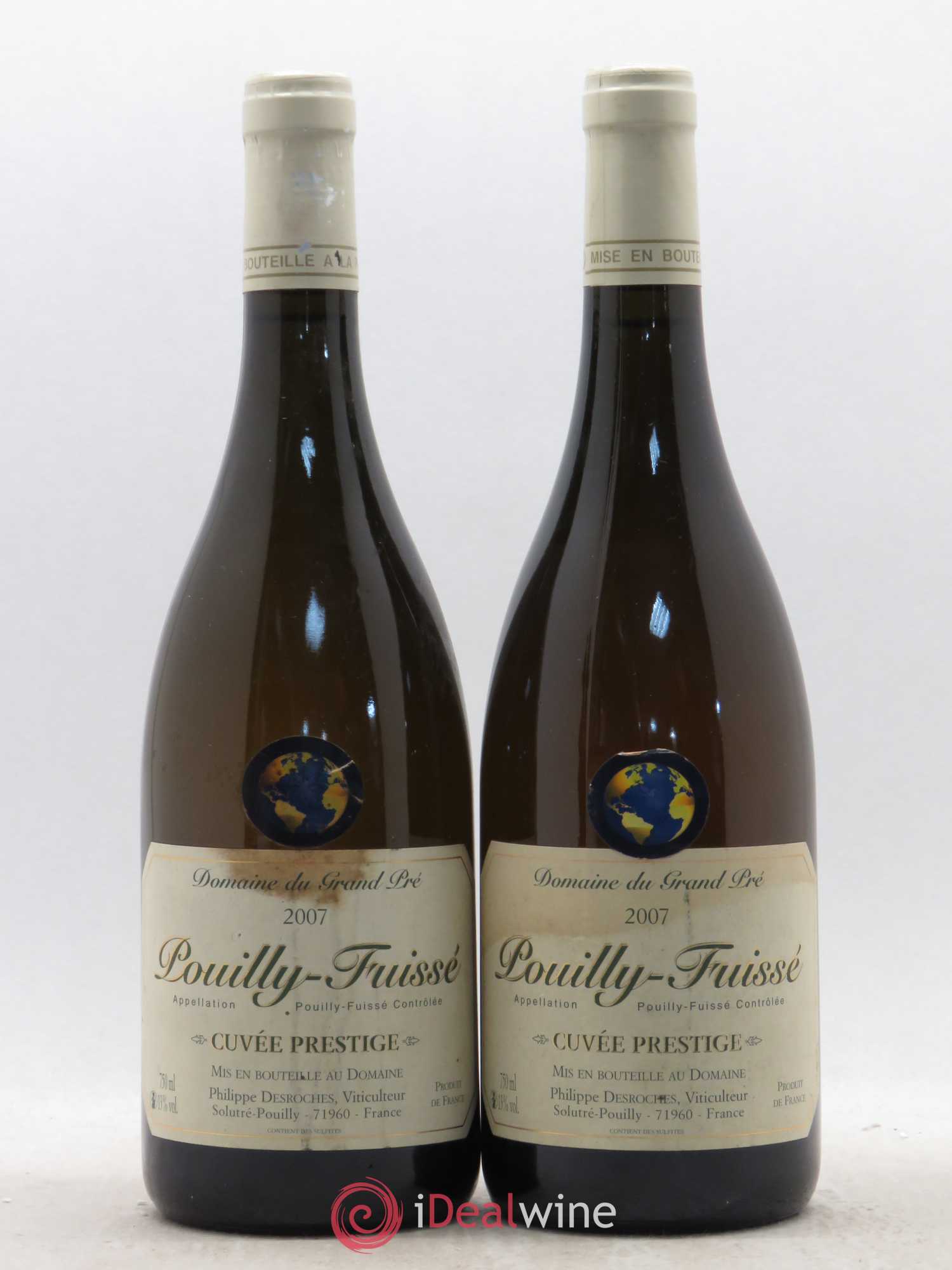 Pouilly-Fuissé Cuvée Prestige Domaine Du Grand Pré Philippe Desroches 2007 - Posten von 2 Flaschen - 0