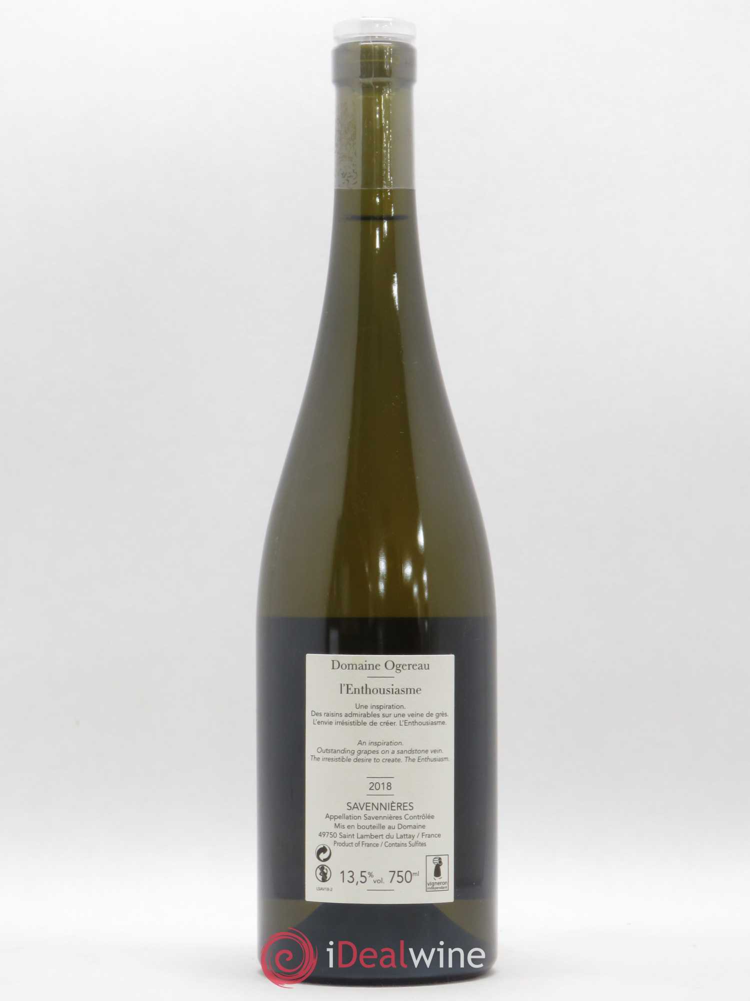 Savennières L'Enthousiasme Domaine Ogereau 2018 - Posten von 1 Flasche - 1