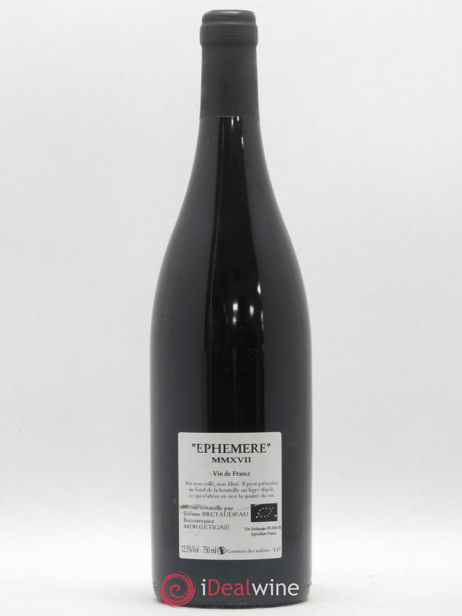 Vin de France Ephémère Jérôme Bretaudeau - Bellevue (Domaine de) (sans prix de réserve) 2017 - Posten von 1 Flasche - 1