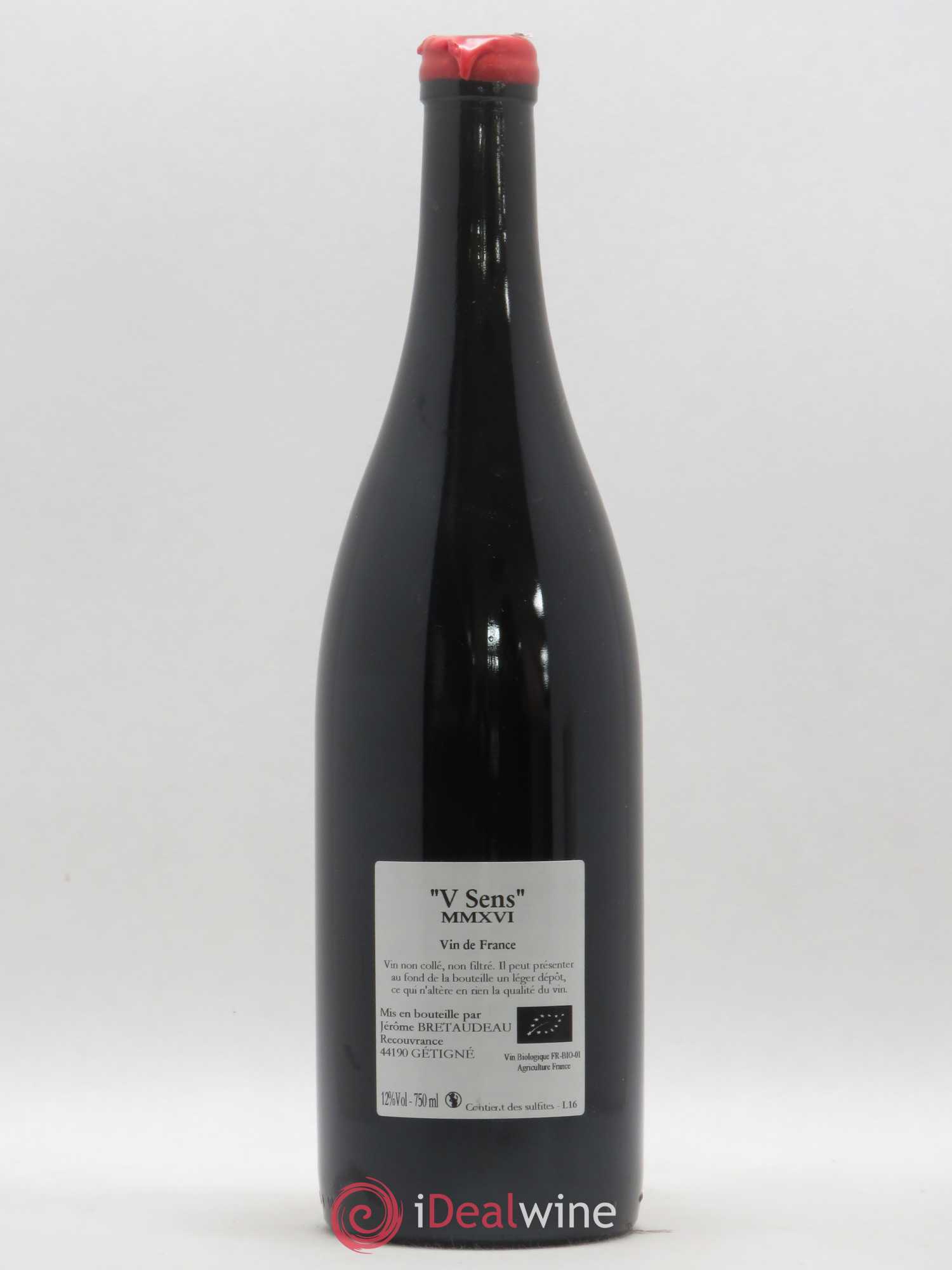 Vin de France V Sens Jérôme Bretaudeau - Domaine de Bellevue 2016 - Lot de 1 bouteille - 1