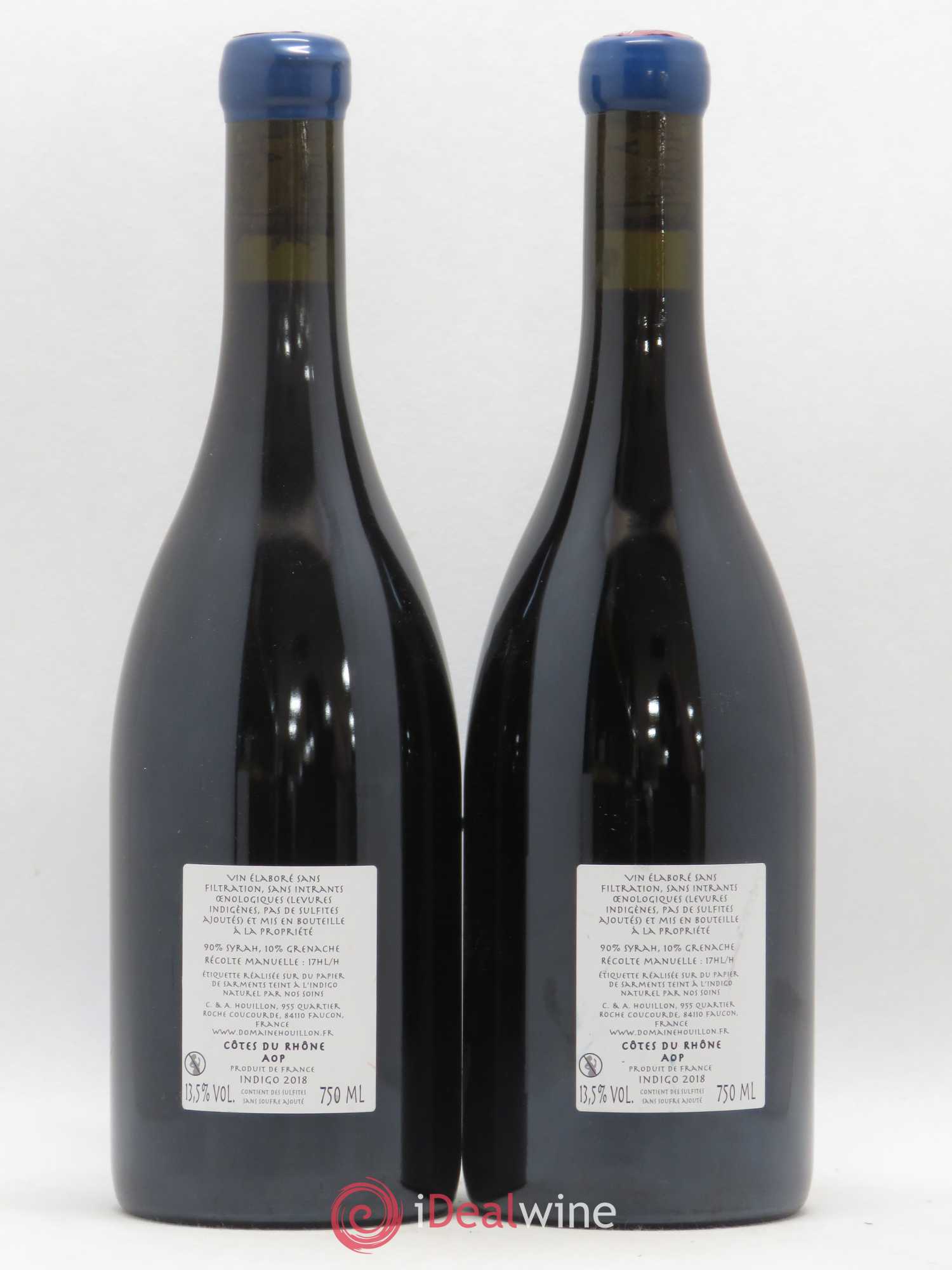 Vin de France (anciennement Côtes-du-Rhône) Indigo Aurélien et Charlotte Houillon 2018 - Lot de 2 bouteilles - 1
