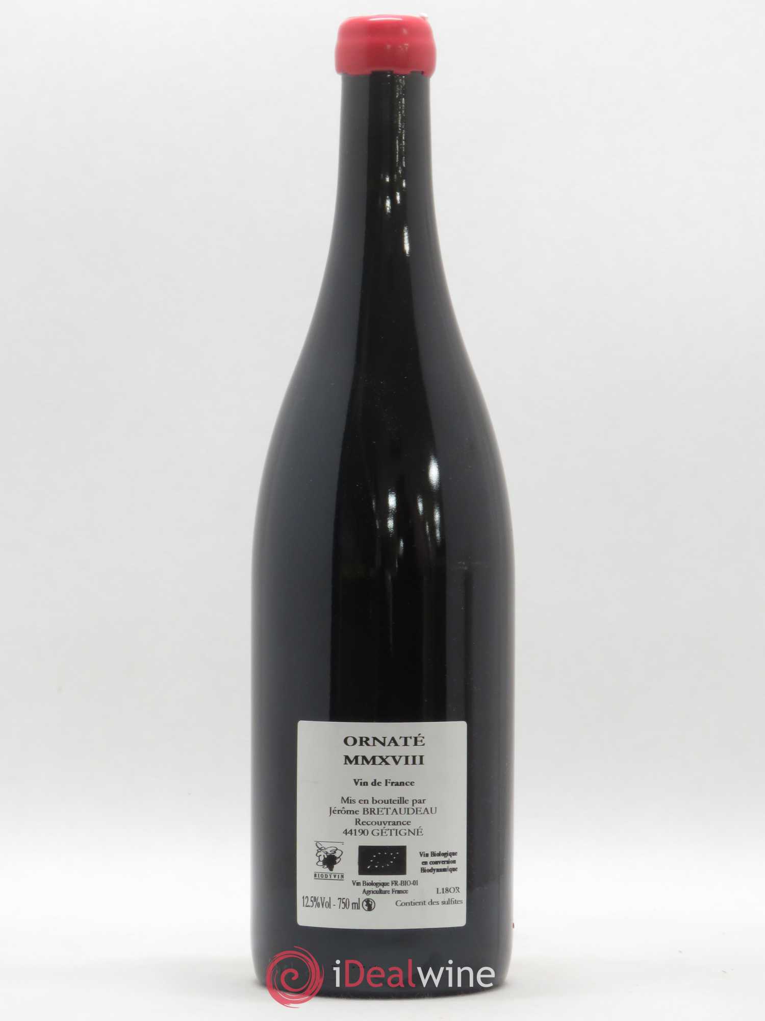 Vin de France Merlot Ornaté Jérôme Bretaudeau - Domaine de Bellevue 2018 - Lot de 1 bouteille - 1