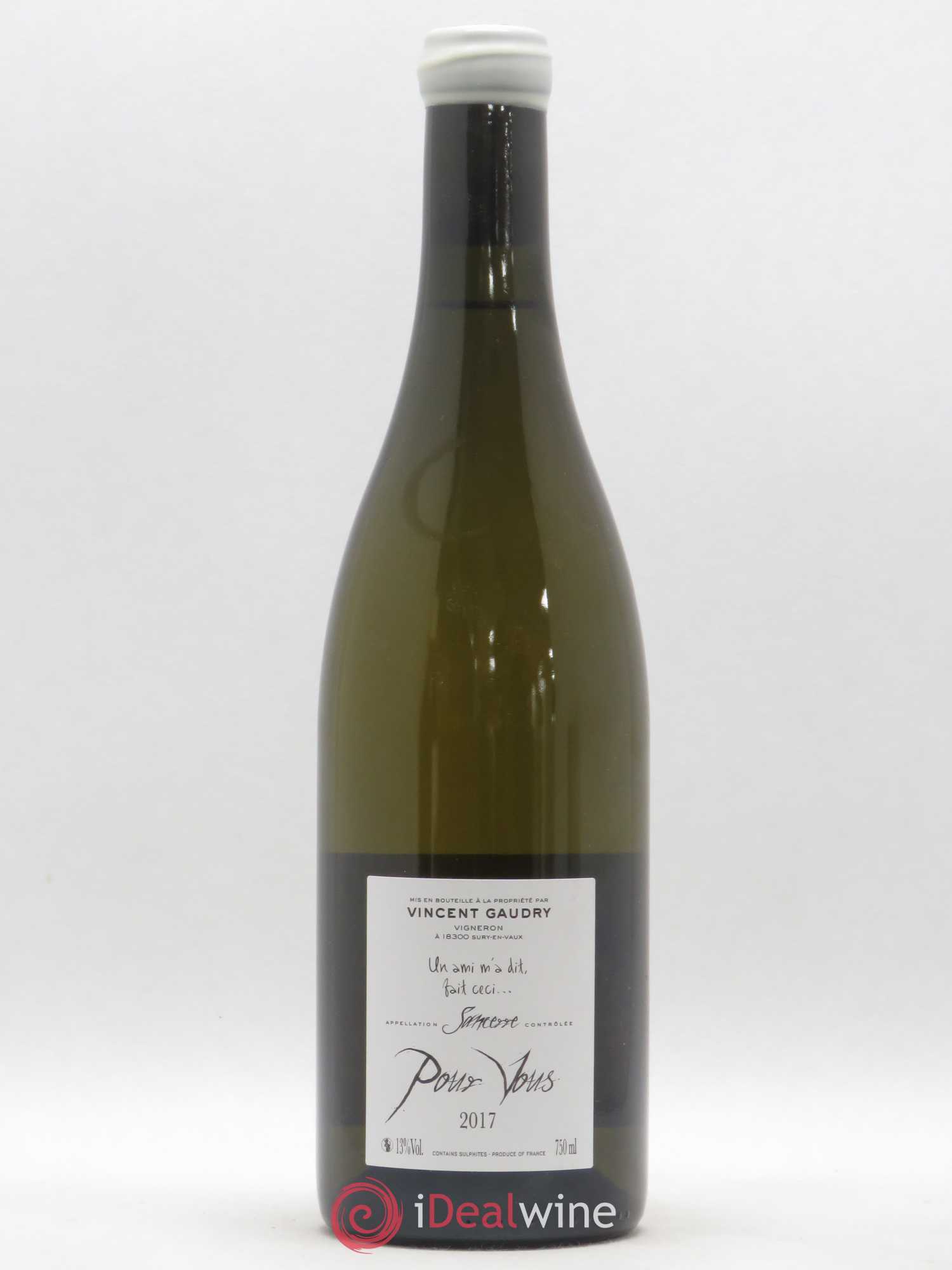 Sancerre Pour Vous Vincent Gaudry 2017 - Lot de 1 bouteille - 1