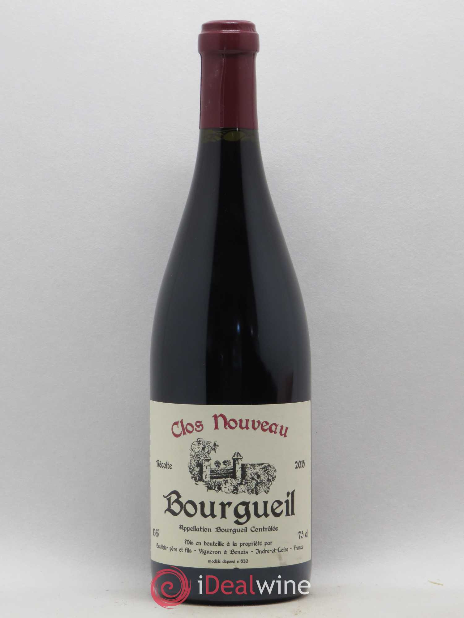 Bourgueil Clos Nouveau Domaine du Bel Air 2015 - Lot de 1 bouteille - 0