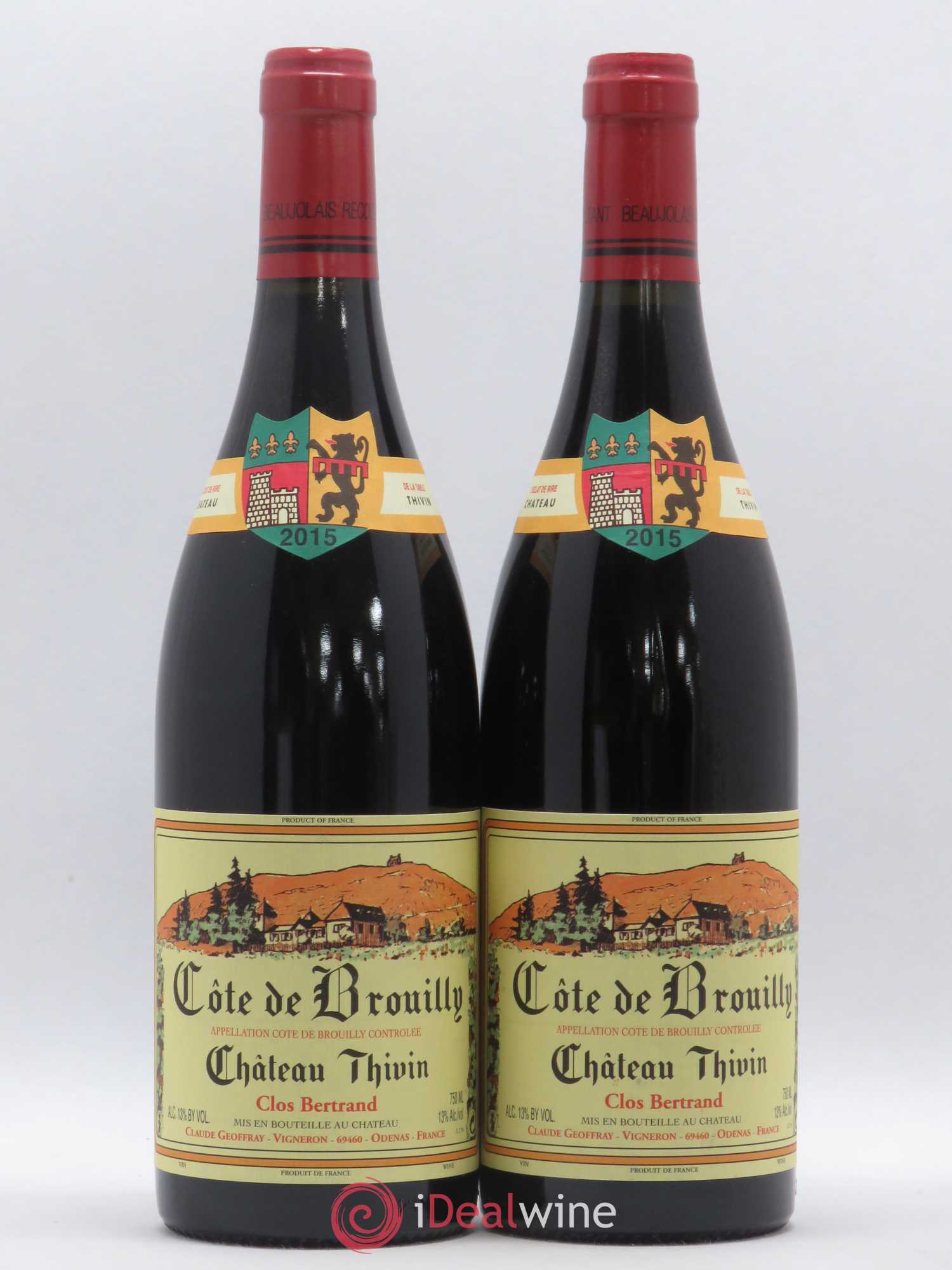 Côte de Brouilly Clos Bertrand Château Thivin 2015 - Lot de 2 bouteilles - 0