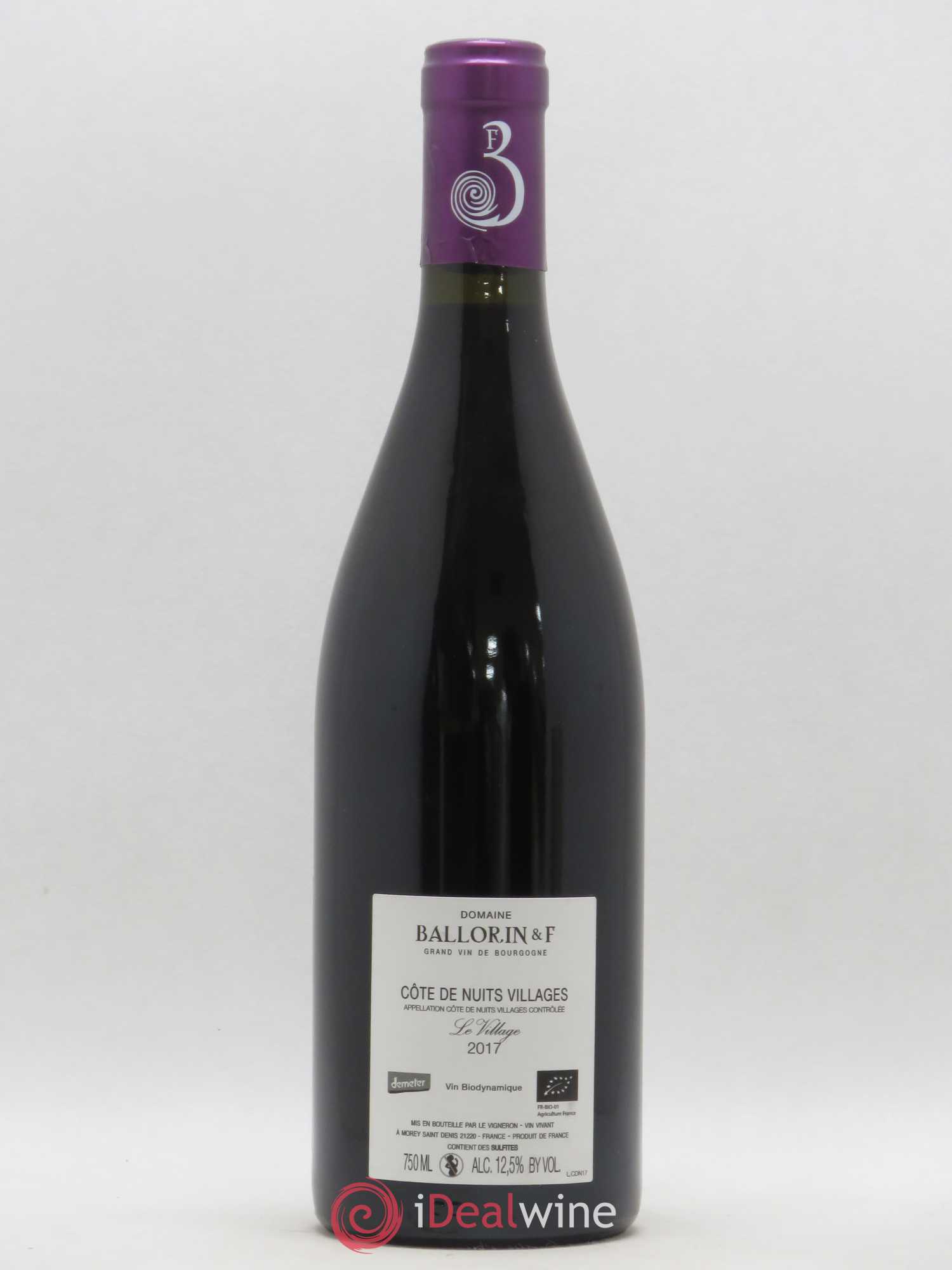 Côte de Nuits-Villages Le Village Ballorin & F 2017 - Posten von 1 Flasche - 1