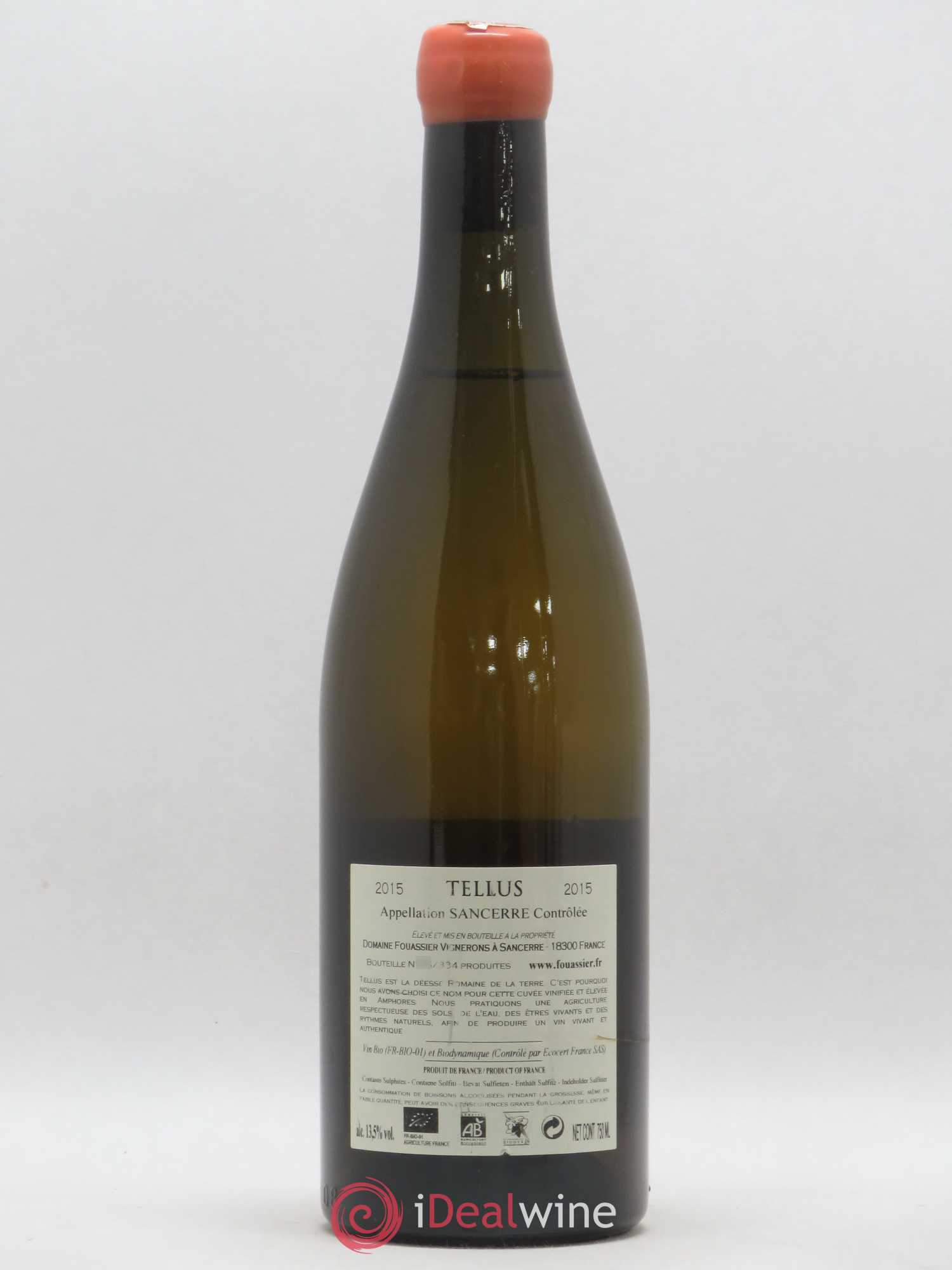 Sancerre Cuvée Tellus Domaine Fouassier 2015 - Lot de 1 bouteille - 1