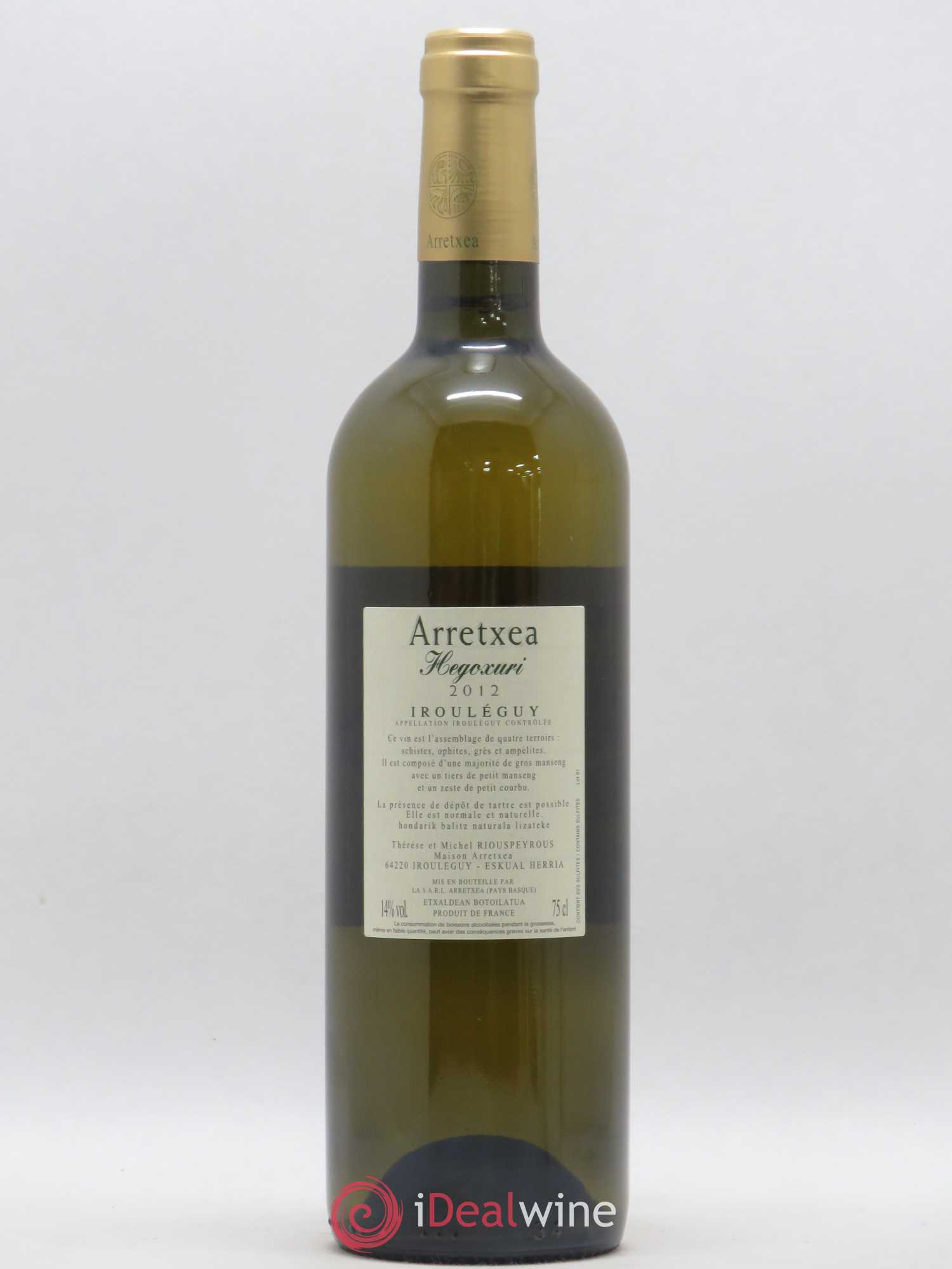 Irouléguy Hegoxuri Arretxea (Domaine) 2012 - Lot de 1 bouteille - 1