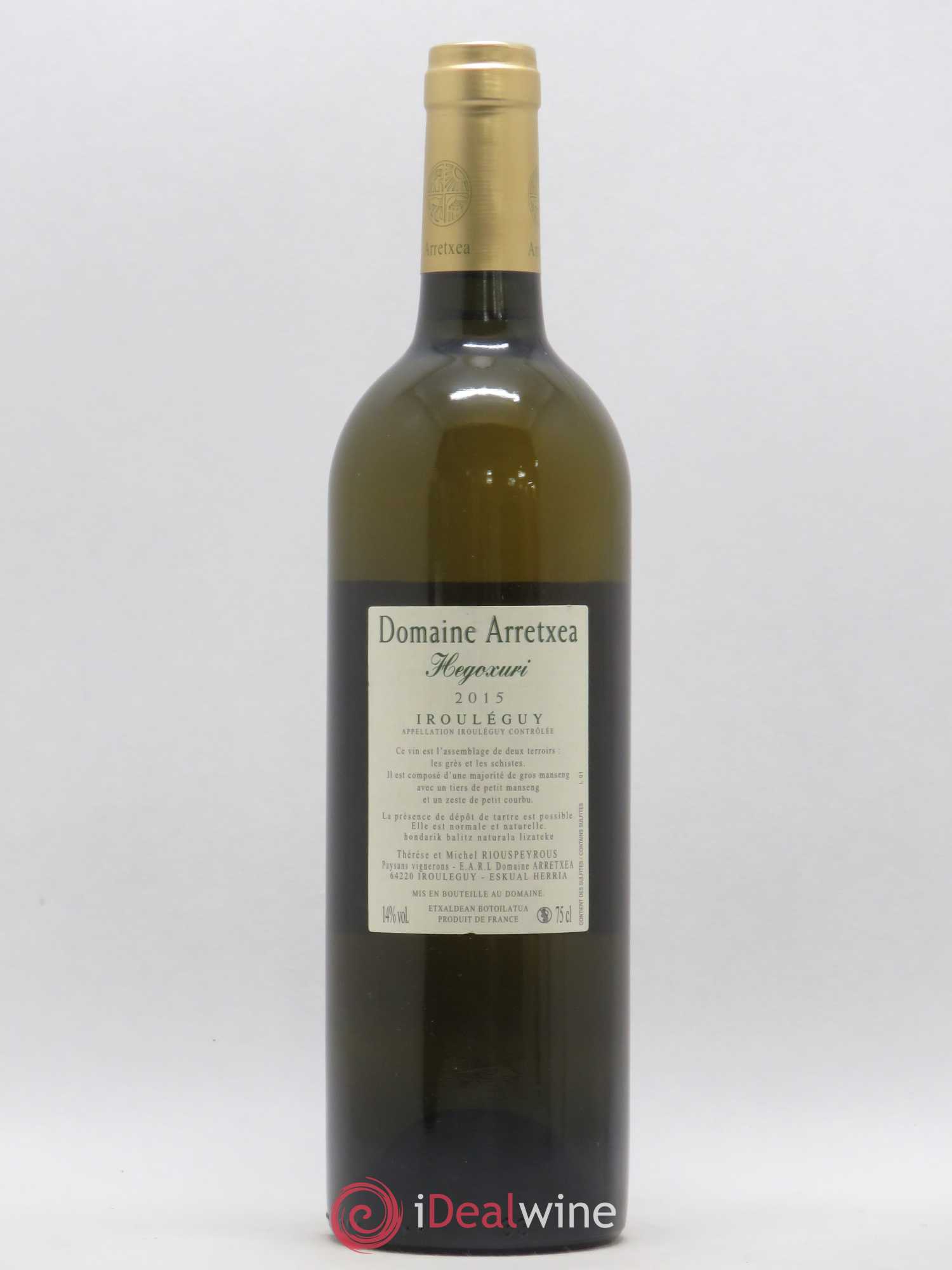 Irouléguy Hegoxuri Arretxea (Domaine) 2015 - Lot de 1 bouteille - 1