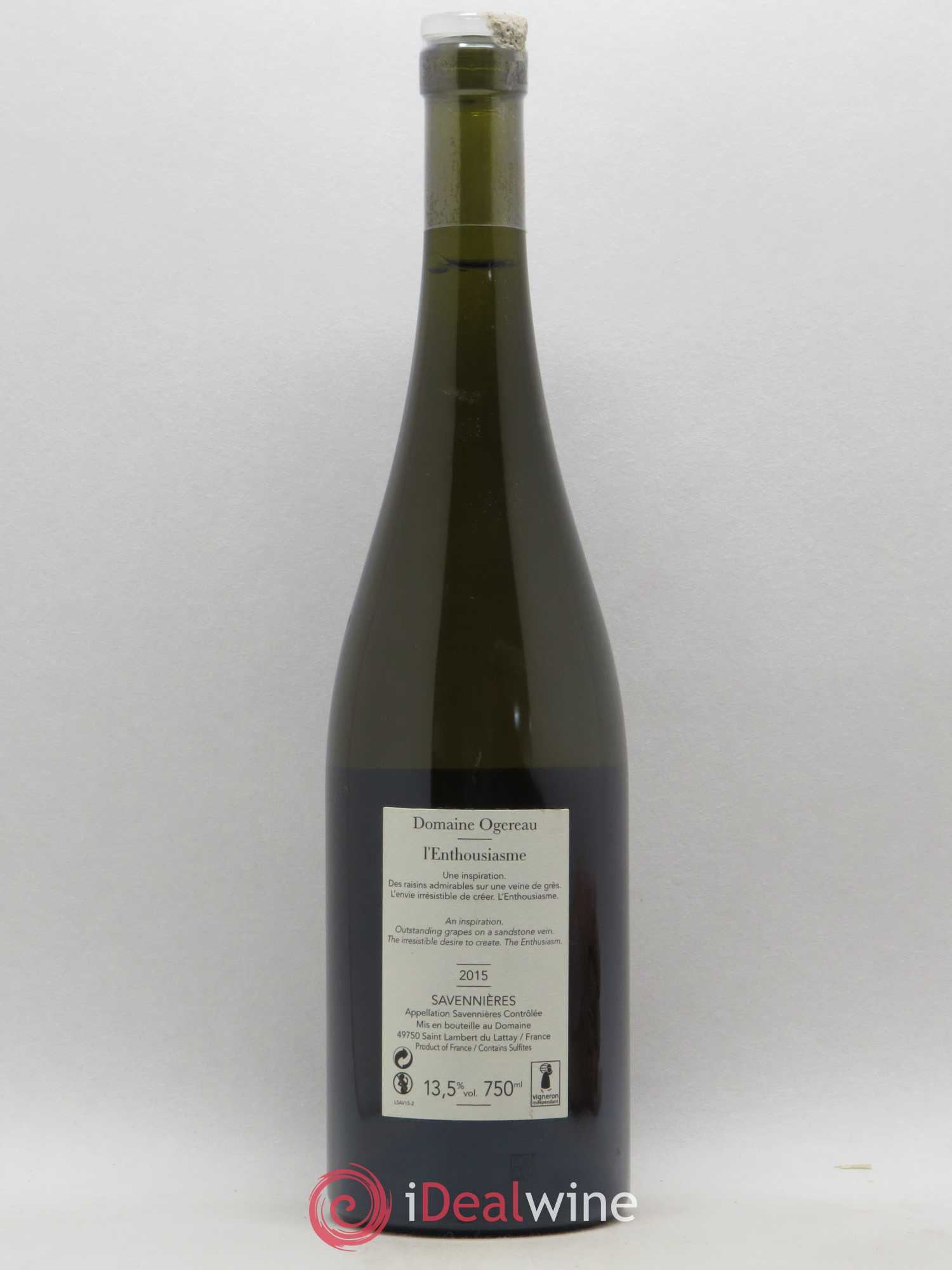Savennières L'Enthousiasme Ogereau 2015 - Posten von 1 Flasche - 1