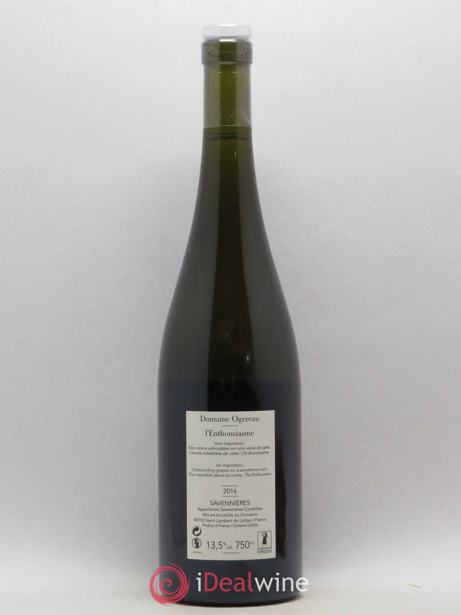 Savennières L'Enthousiasme Ogereau 2016 - Posten von 1 Flasche - 1