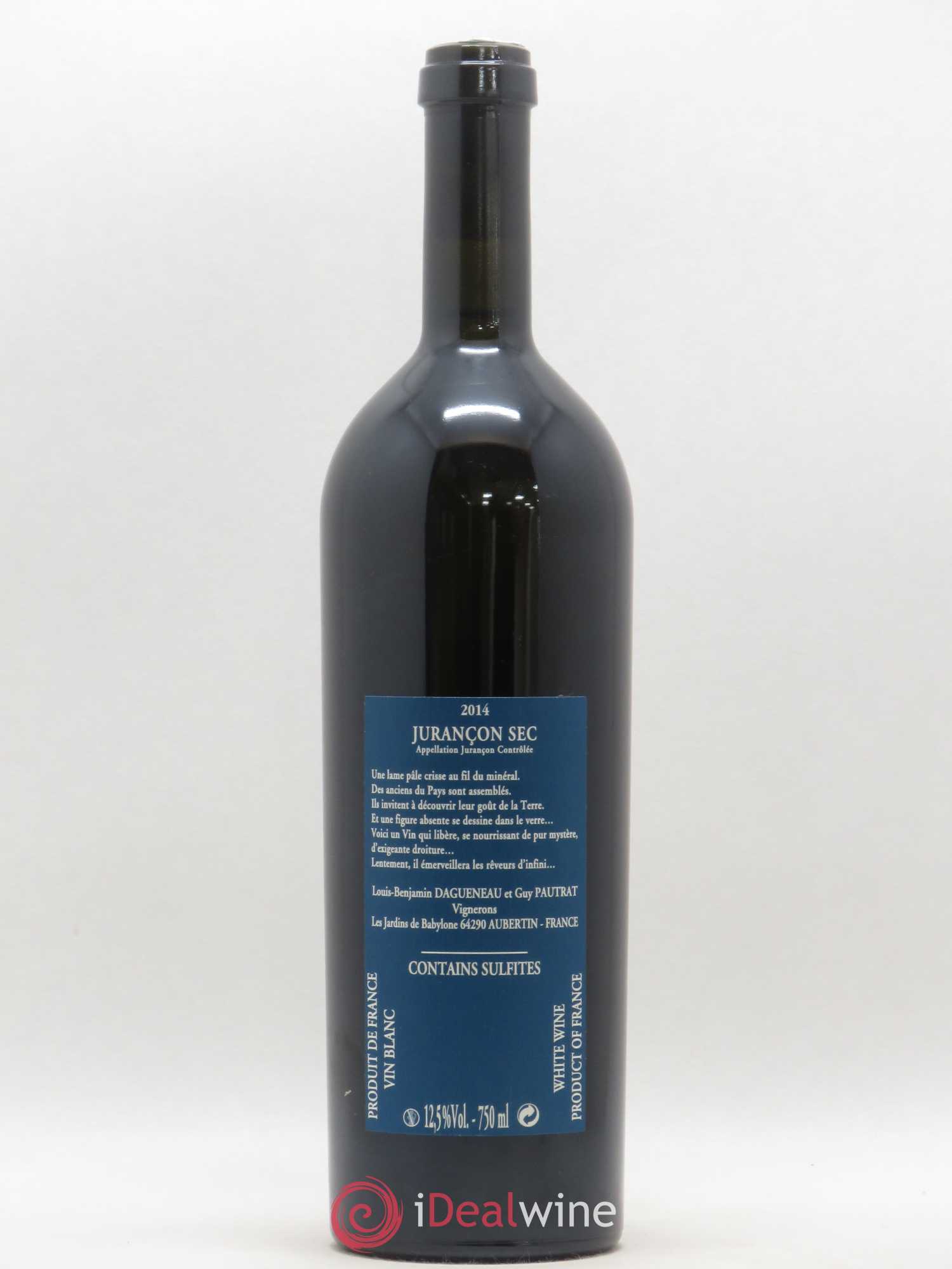 Vin de France(anciennement Jurançon) Les Jardins de Babylone Sec Didier Dagueneau Sec 2014 - Lot de 1 bouteille - 1