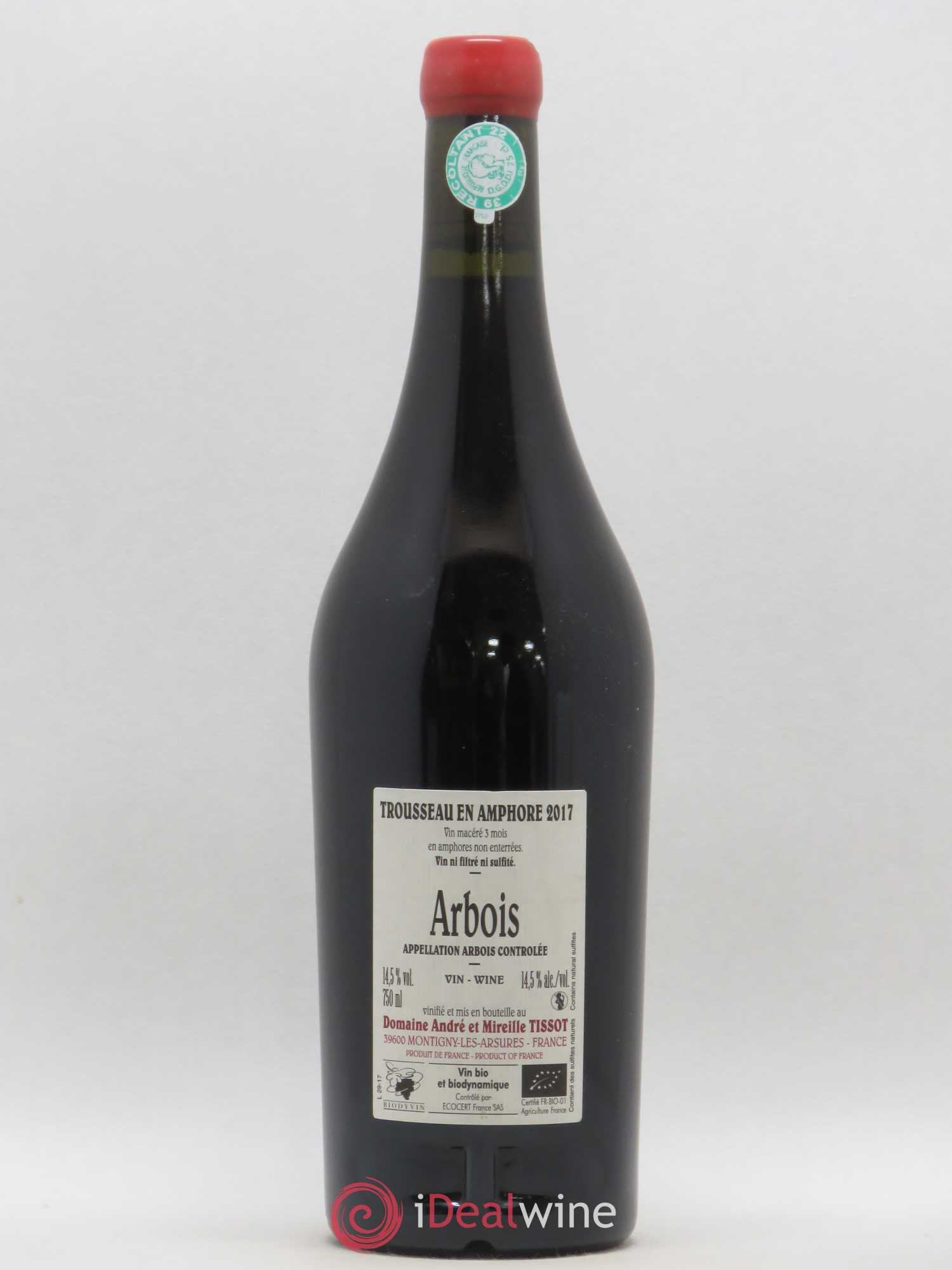Arbois Trousseau Amphore Bénédicte et Stéphane Tissot 2017 - Lot de 1 bouteille - 1