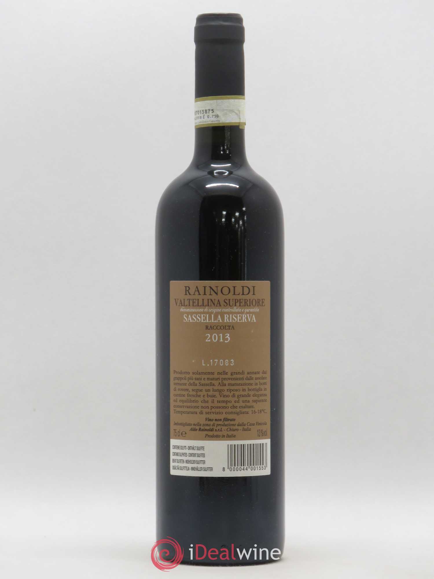 Italie Valtellina superiore Rainoldi Sassela Riserva 2013 - Lot de 1 bouteille - 1