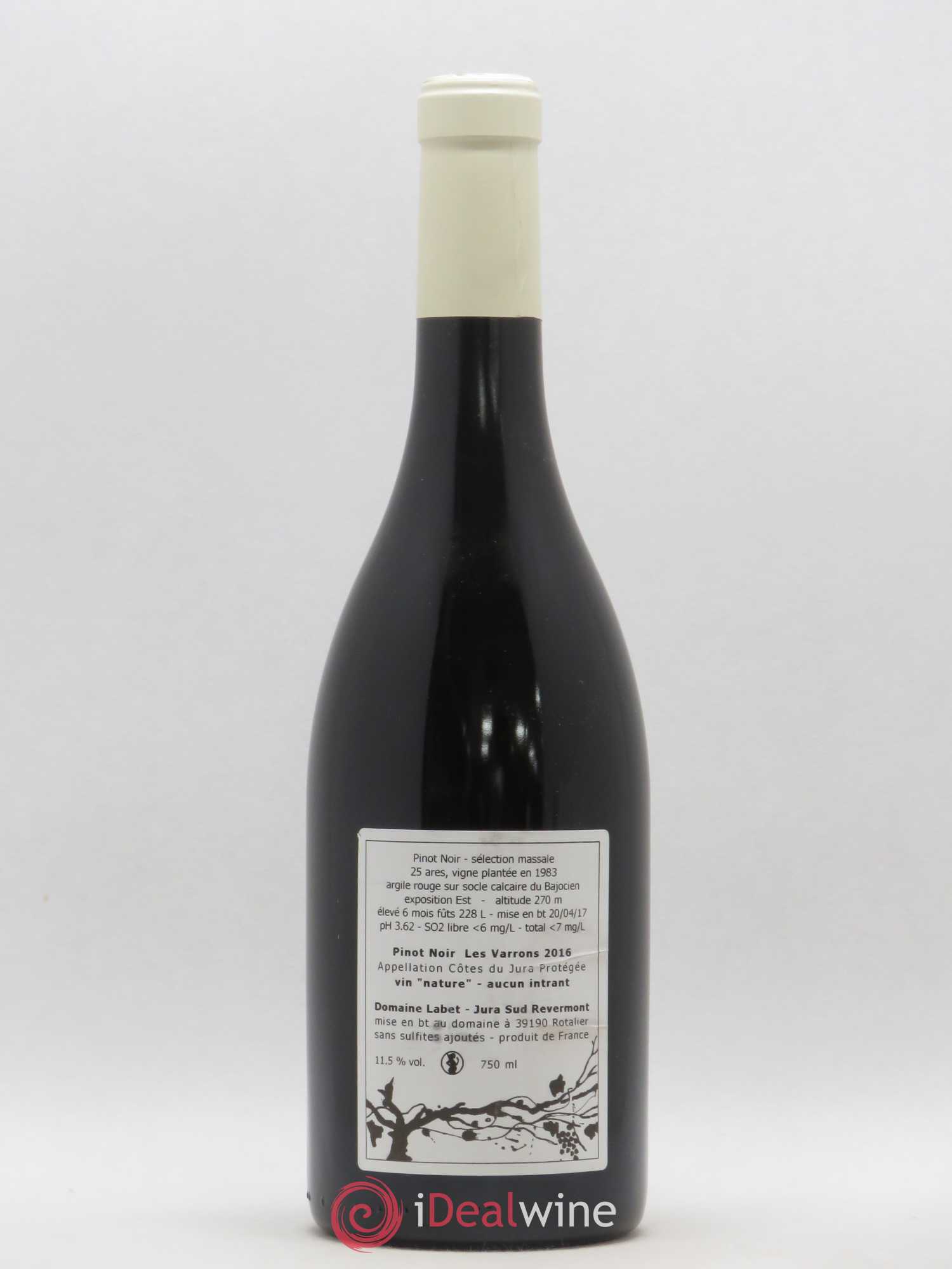 Côtes du Jura Pinot Noir Les Varrons Sélection Massale Romain - Julien - Charline Labet sélection massales 2016 - Lot de 1 bouteille - 1