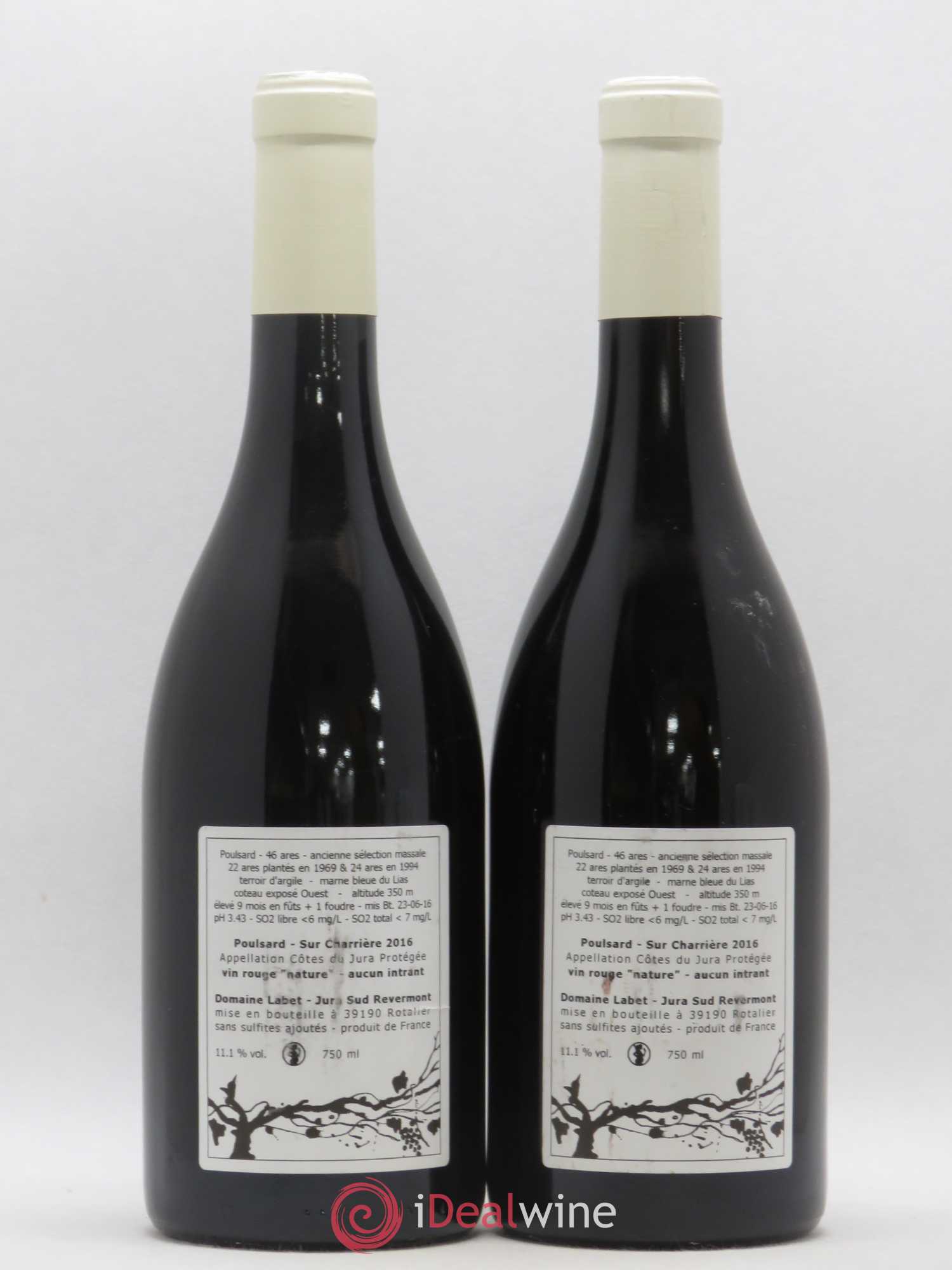 Côtes du Jura Poulsard Sur Charrière Romain - Julien - Charline Labet 2016 - Lot de 2 bouteilles - 1