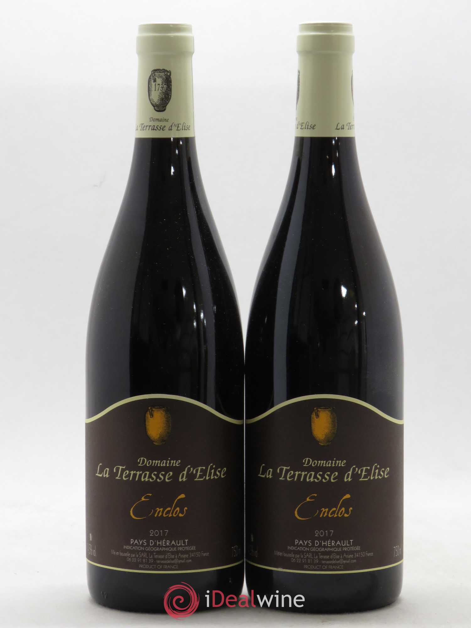 Pays d'Hérault L'Enclos Terrasse d'Elise (Domaine de la) Enclos Terrasse d'Elise (sans prix de réserve) 2017 - Lotto di 2 bottiglie - 0