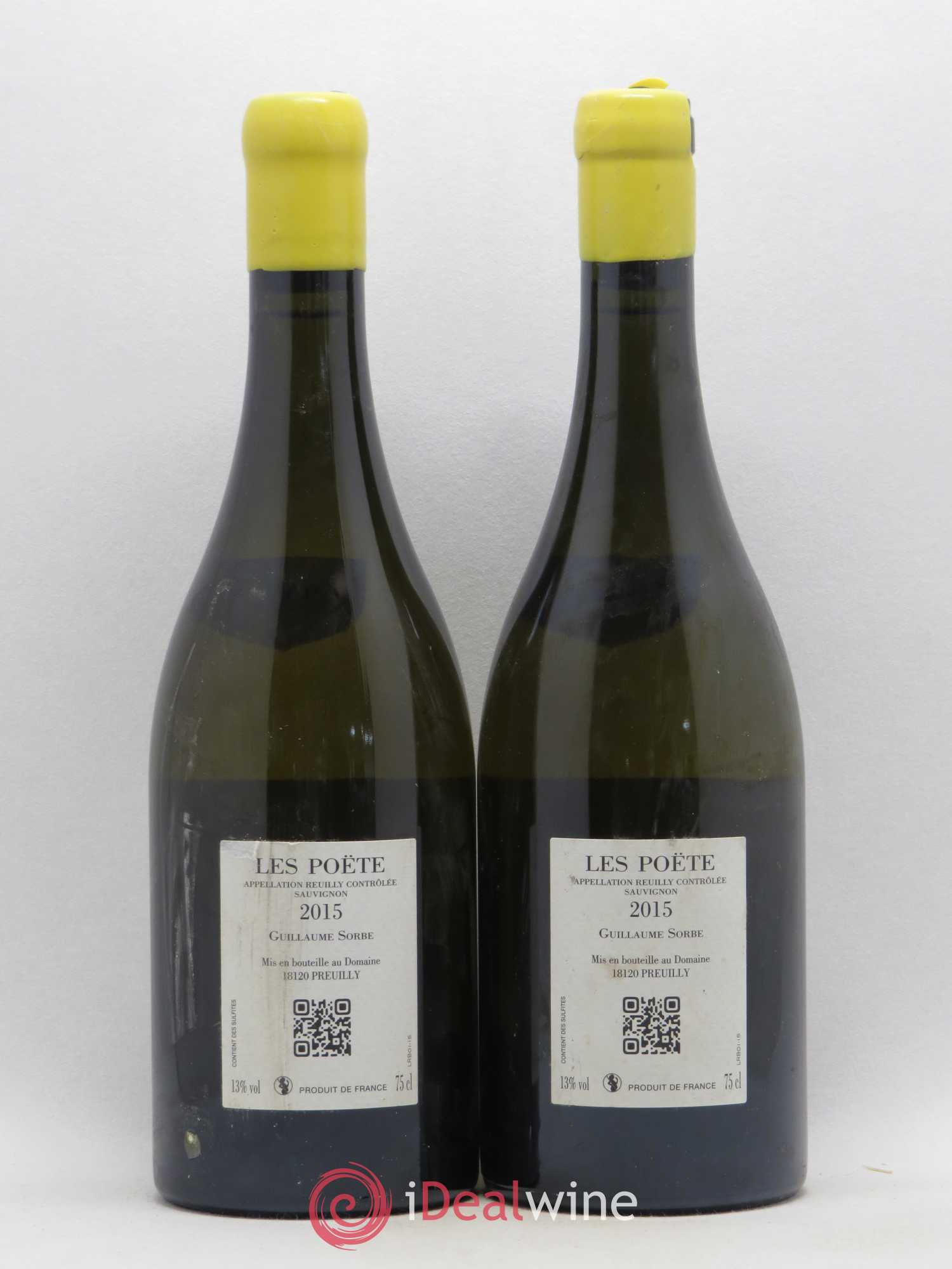 Vin de France (anciennement Reuilly) Orphée Les Poëte Guillaume Sorbe (sans prix de réserve) 2015 - Lot de 2 bouteilles - 1