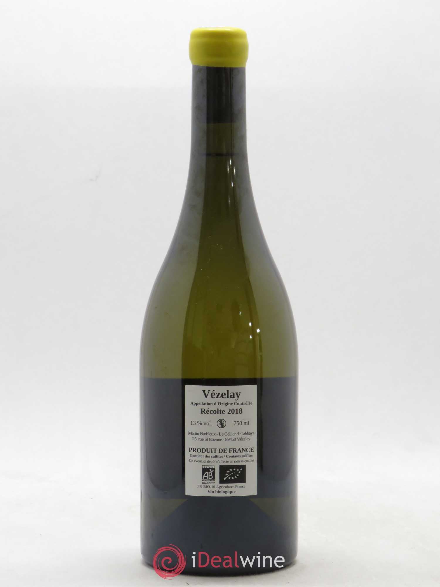 Bourgogne Cellier de l'abbaye Vignes Blanches Martin Barbieux (sans prix de réserve) 2018 - Posten von 1 Flasche - 1