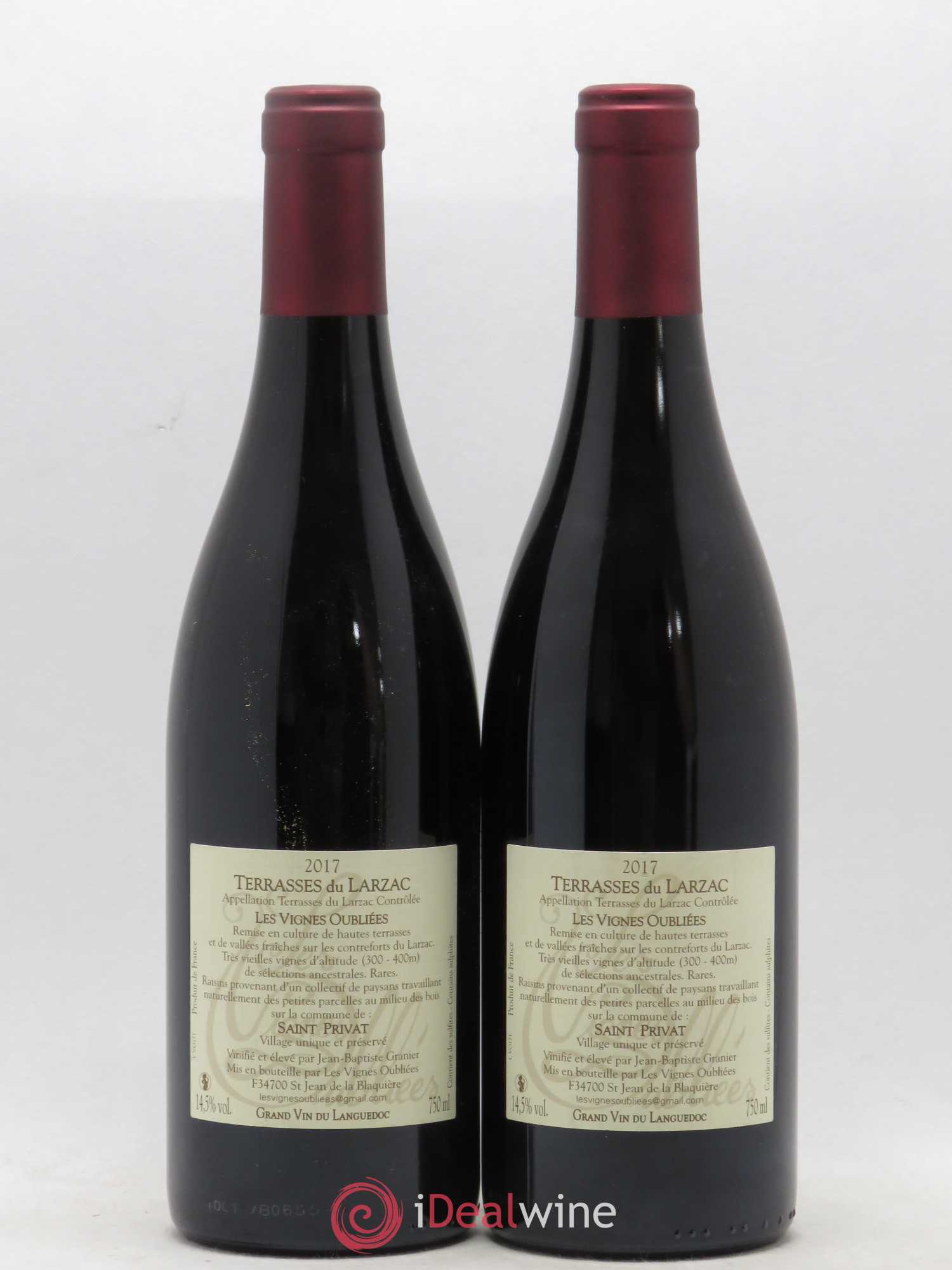 Terrasses du Larzac Les Vignes Oubliées Jean-Baptiste Granier 2017 - Lot de 2 bouteilles - 1