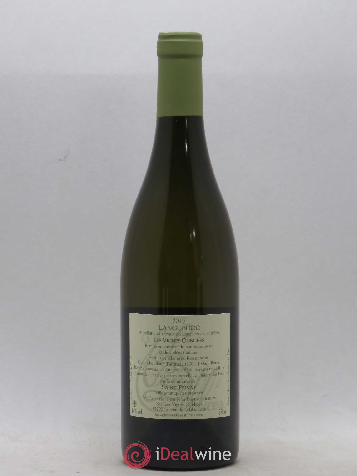 Languedoc Les Vignes Oubliées Jean-Baptiste Granier St Privat 2017 - Lot de 1 bouteille - 1