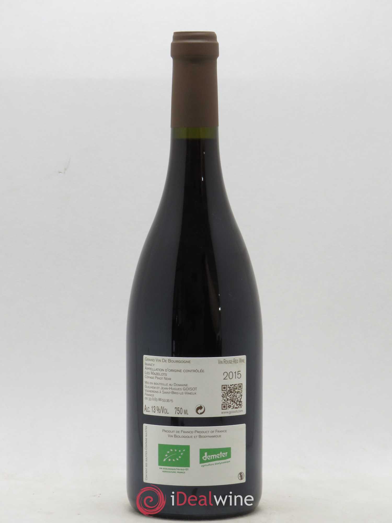 Irancy Les Mazelots Goisot 2015 - Lot de 1 bouteille - 1