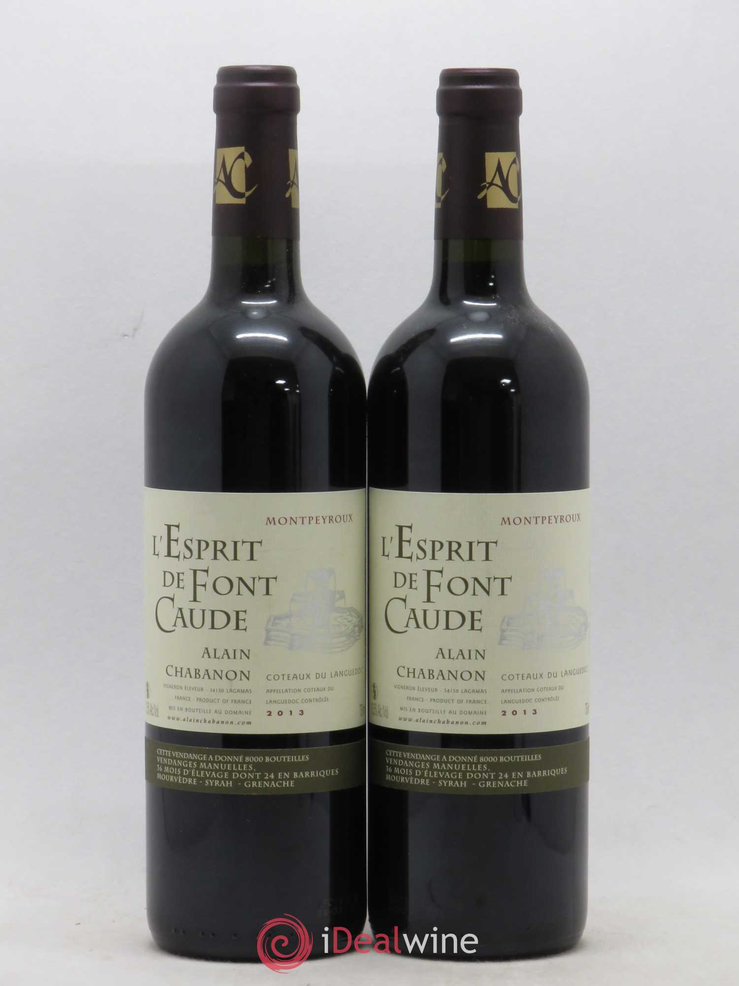 Languedoc Montpeyroux Alain Chabanon (Domaine) L'Esprit de Font Caude 2013 - Lot de 2 bouteilles - 0